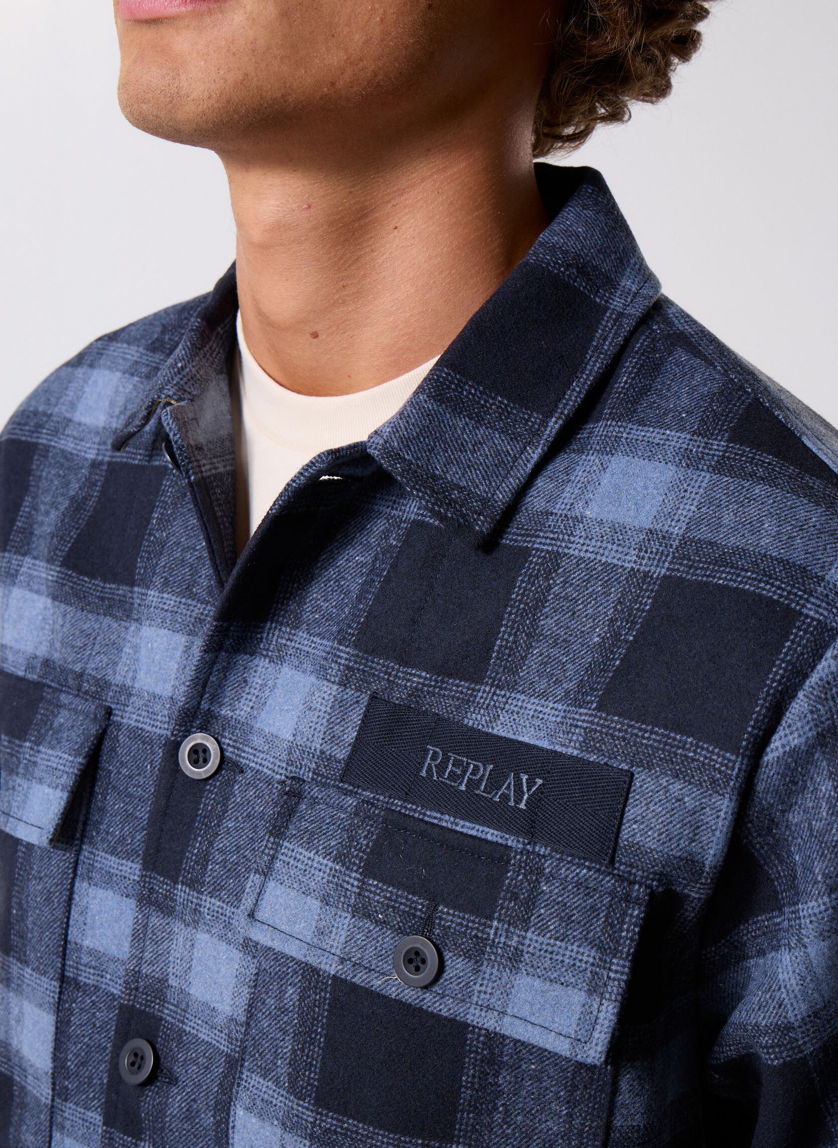 Jassen Blouson COUPE REGULAR heren blauw Replay Jassen Blouson COUPE REGULAR heren blauw NAVY/LT BLUE
