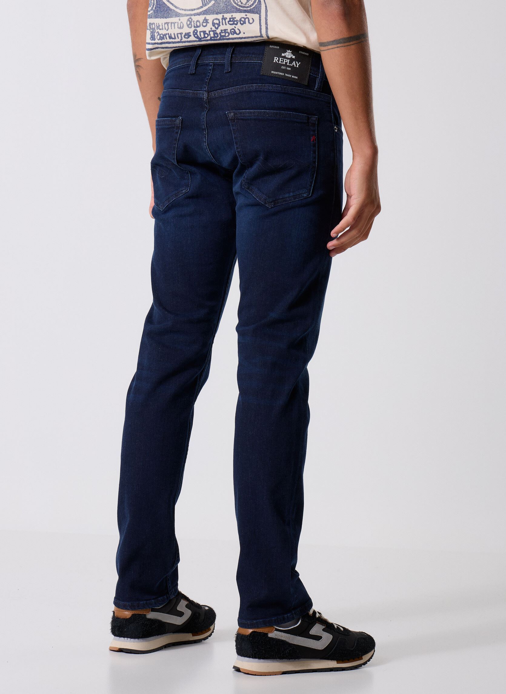 Rechte jeans / Straight Leg Jeans Pantalon DENIM GROVER COUPE STRAIGHT C-S heren blauw Replay Rechte jeans / Straight Leg Jeans Pantalon DENIM GROVER COUPE STRAIGHT C-S heren blauw Dark Blue