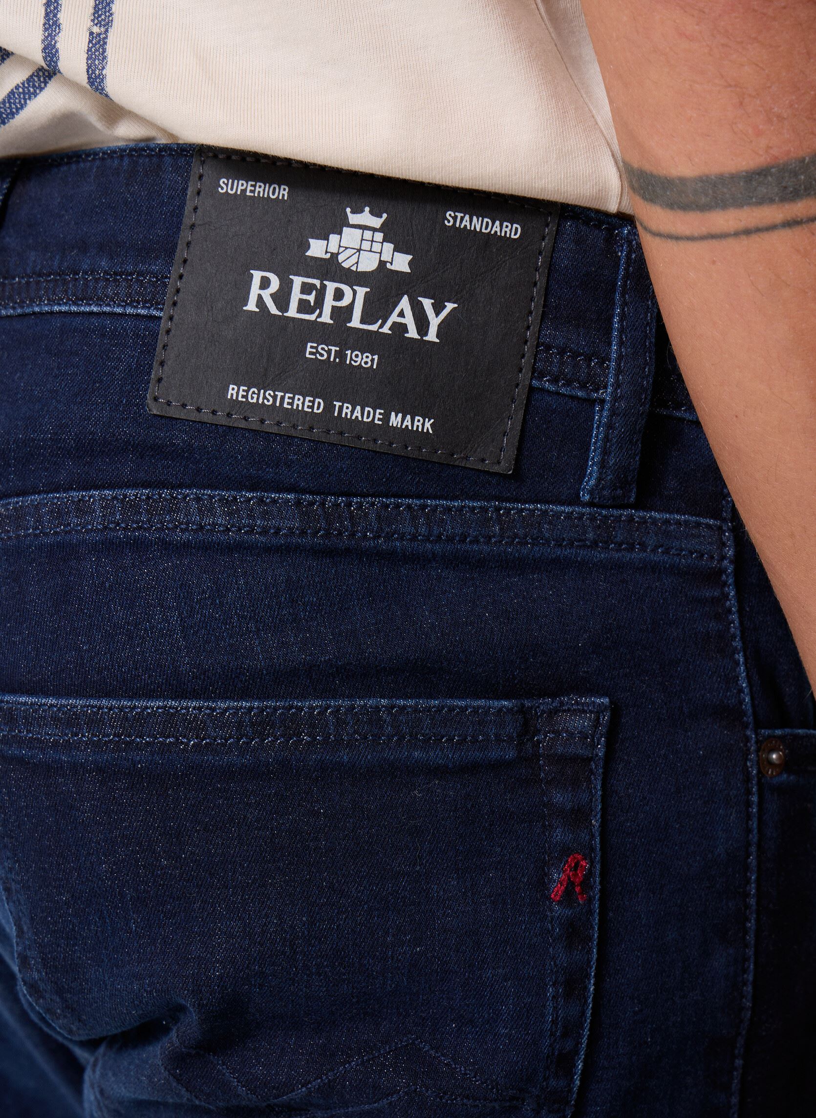 Rechte jeans / Straight Leg Jeans Pantalon DENIM GROVER COUPE STRAIGHT C-S heren blauw Replay Rechte jeans / Straight Leg Jeans Pantalon DENIM GROVER COUPE STRAIGHT C-S heren blauw Dark Blue