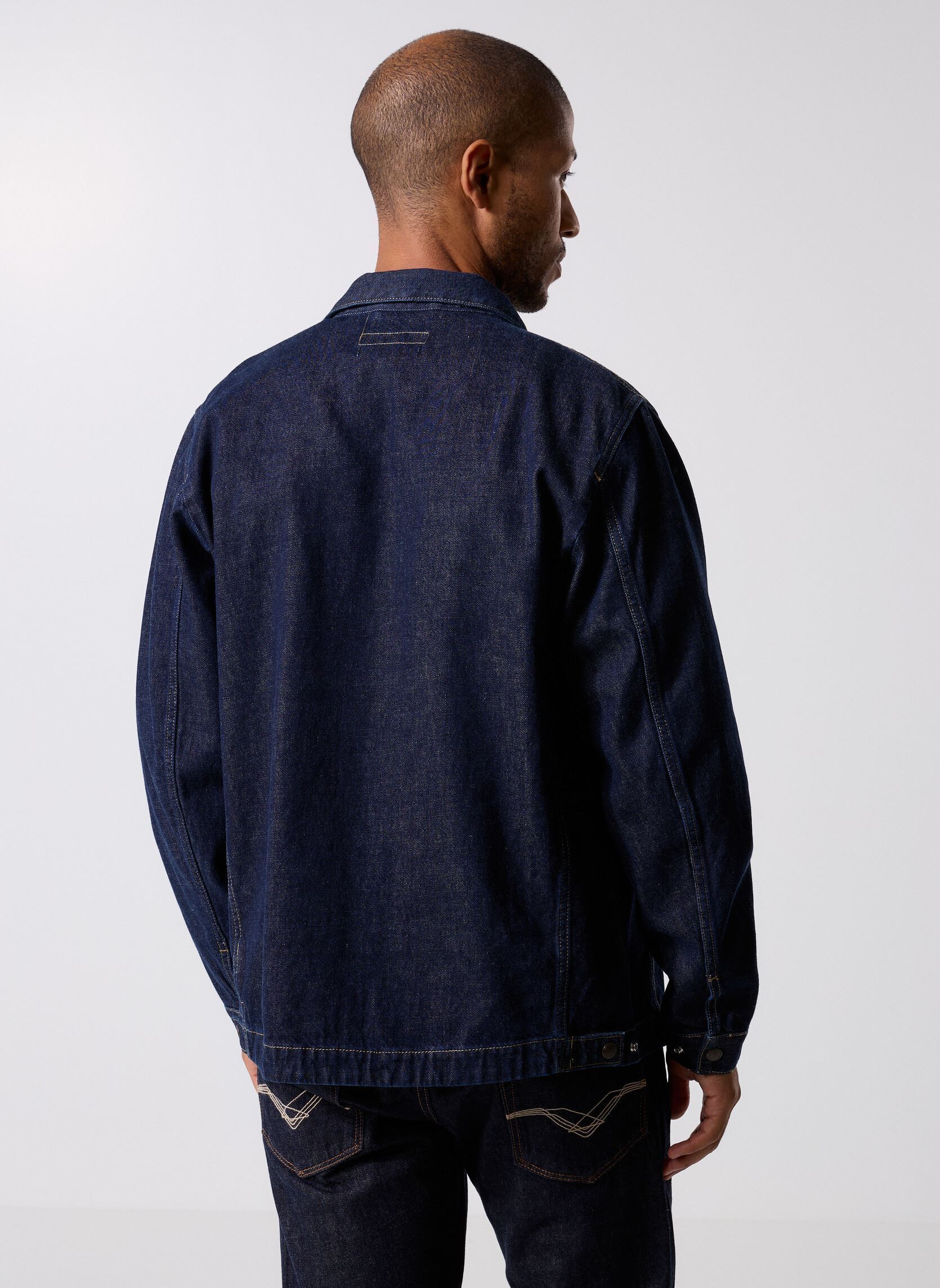 Blousons Blouson 12 OZ RECYCLED INDIGO COTTON DEN homme bleu Replay Blousons Blouson 12 OZ RECYCLED INDIGO COTTON DEN homme bleu DARK BLUE