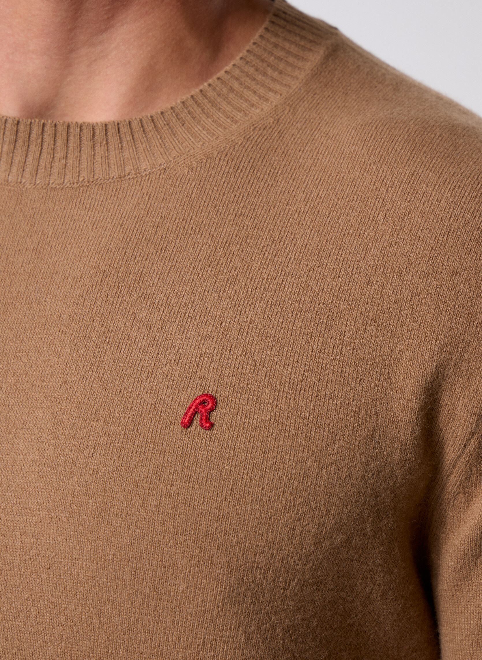 Pullover Maille RED LOGO COUPE RELAXED herren braun Replay Pullover Maille RED LOGO COUPE RELAXED herren braun CAMEL
