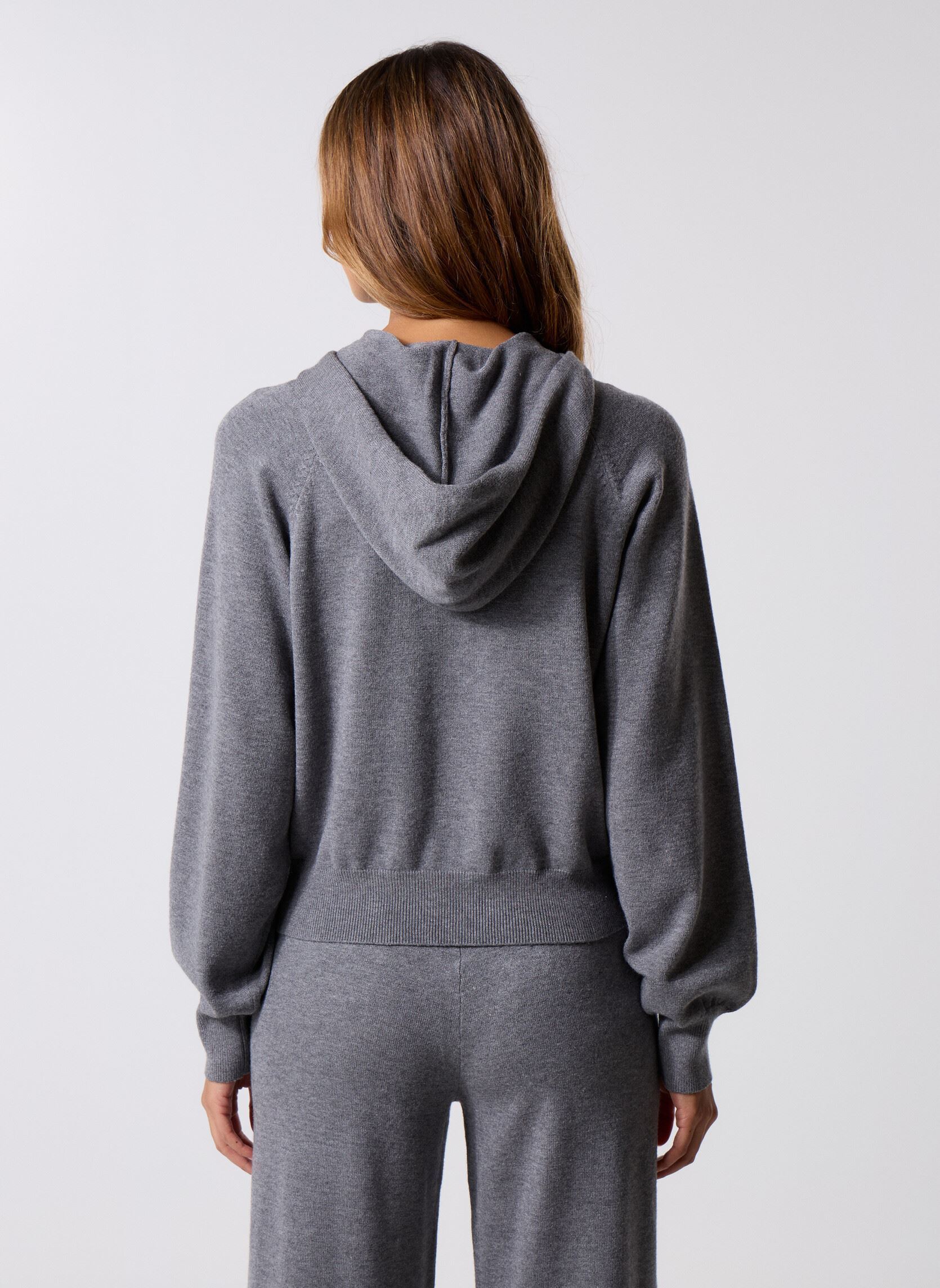 Kapuzenpullover Maille COUPE OVER damen grau Replay Kapuzenpullover Maille COUPE OVER damen grau IRON MELANGE