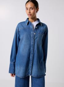 Chemises manches longues Chemise 9.5 OZ COTTON/VISCOSE DENIM COU femme bleu