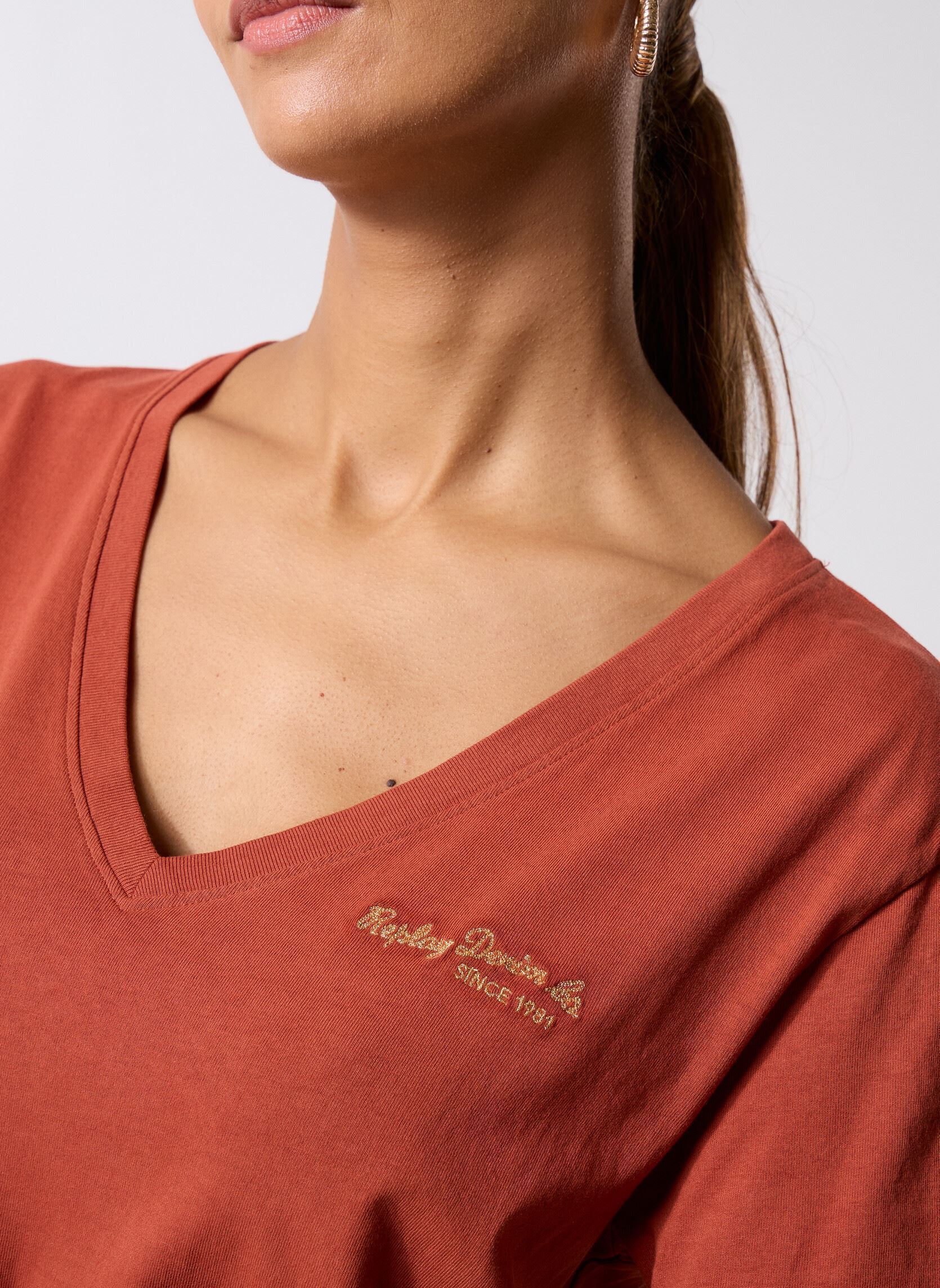 Tee-shirts manches courtes TShirt G. DYED OPEN END HAND DRY JERSEY femme orange Replay Tee-shirts manches courtes TShirt G. DYED OPEN END HAND DRY JERSEY femme orange BRICK BROWN