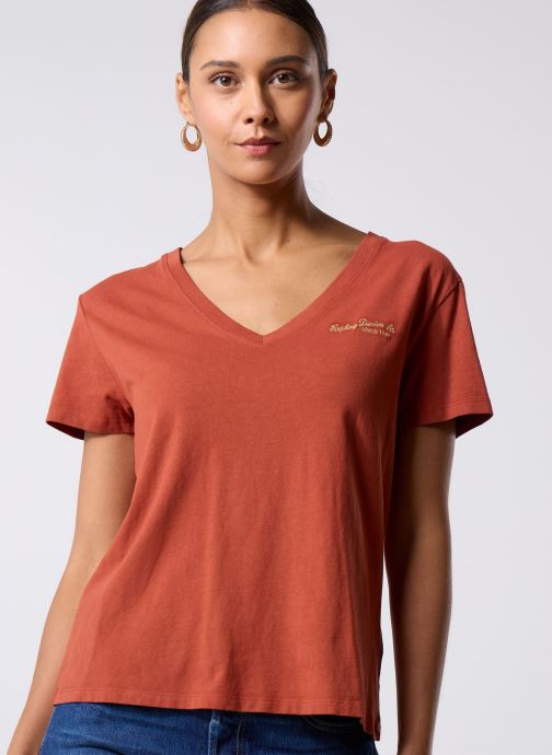 Replay Tee-shirts manches courtes TShirt G. DYED OPEN END HAND DRY JERSEY femme orange