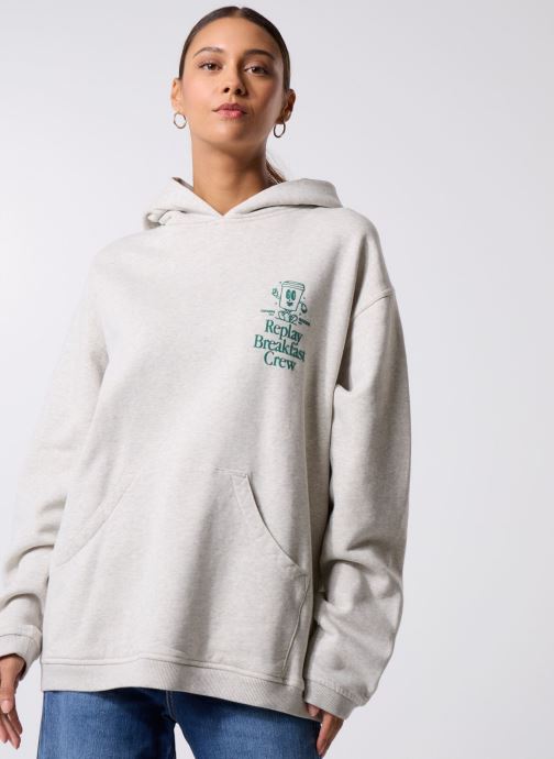 Replay Kapuzenpullover Mesh COUPE OVER damen grau