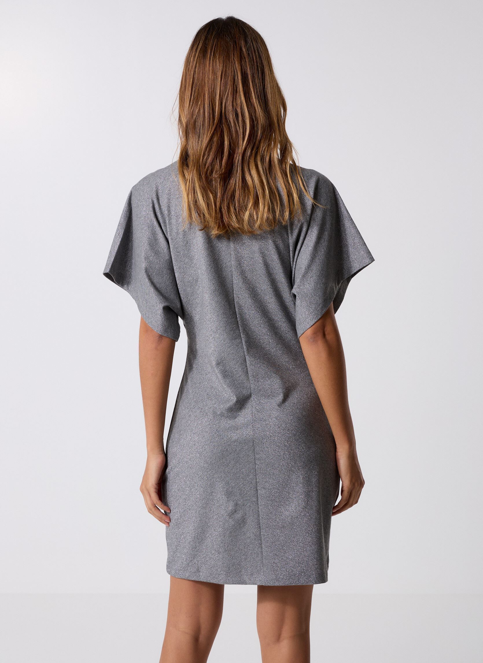 Kleider Habit SILVER LUREX JERSEY COUPE SLIM damen silber Replay Kleider Habit SILVER LUREX JERSEY COUPE SLIM damen silber SILVER LUREX