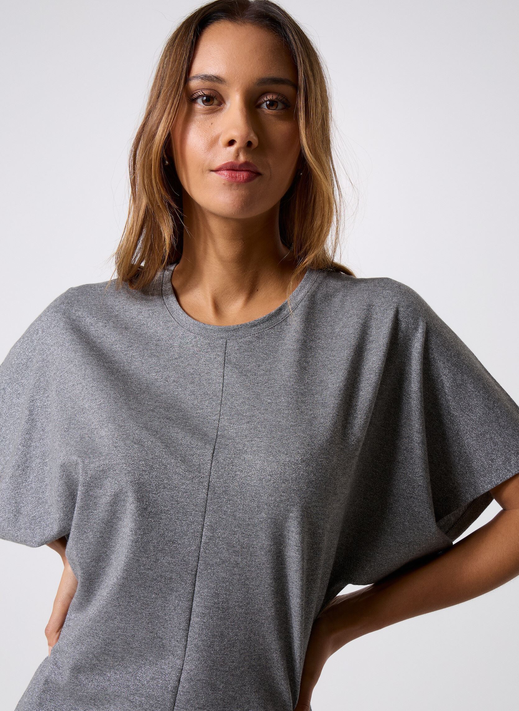 Kleider Habit SILVER LUREX JERSEY COUPE SLIM damen silber Replay Kleider Habit SILVER LUREX JERSEY COUPE SLIM damen silber SILVER LUREX