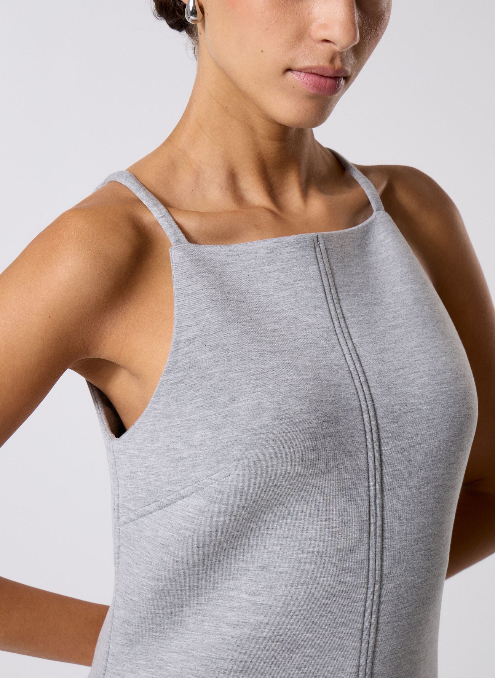 Jurken Habit COUPE SLIM dames grijs Replay Jurken Habit COUPE SLIM dames grijs MEDIUM GREY MELANGE