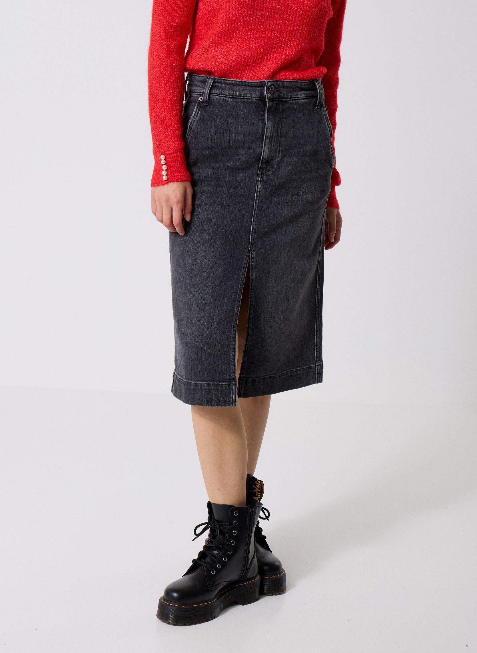 Vêtements Replay Jupe 11 OZ OD COMFORT COUPE MIDI pour