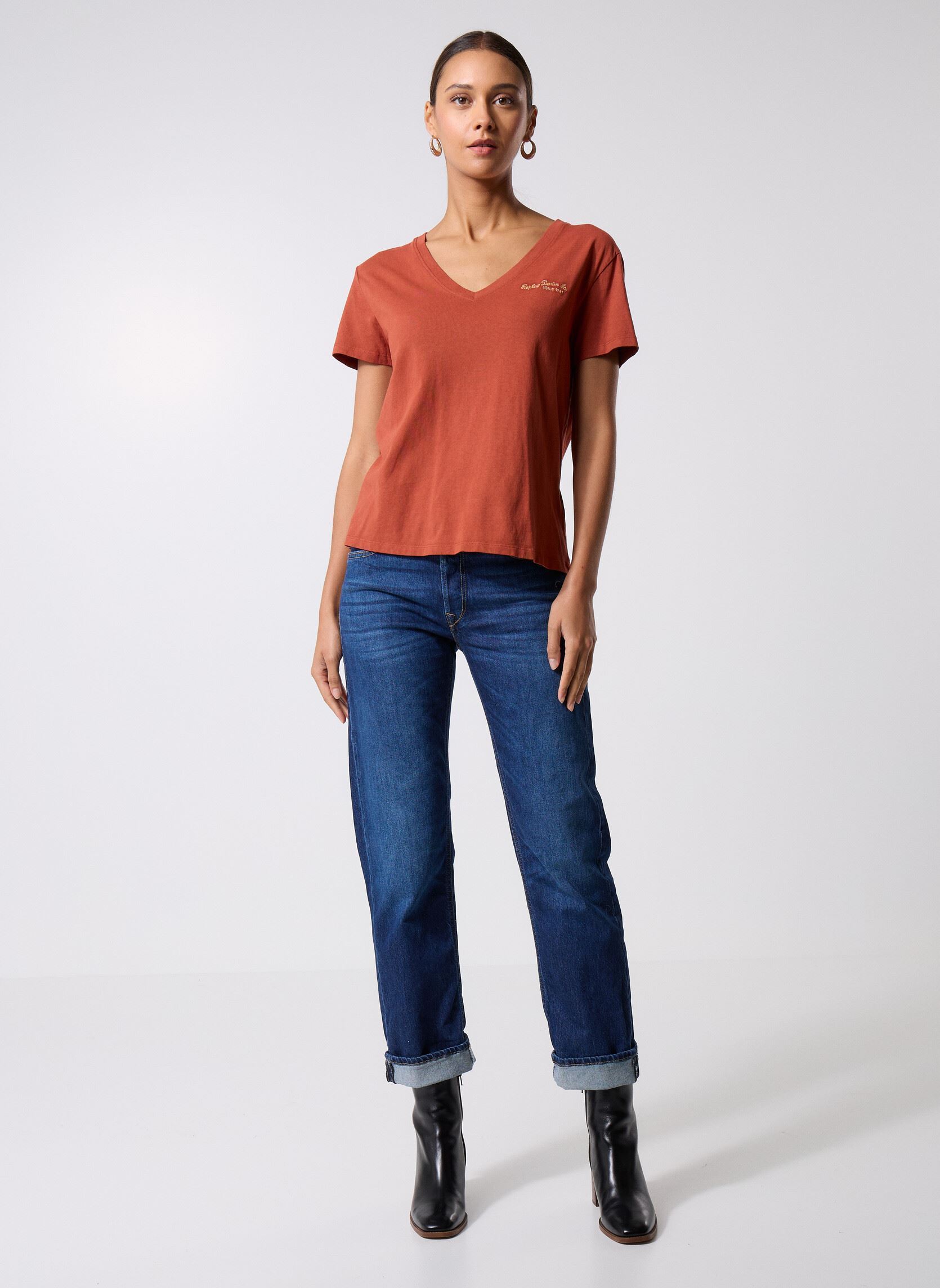Jeans boyfriend Pantalon DENIM AUBRY COUPE RELAXED BOY femme bleu Replay Jeans boyfriend Pantalon DENIM AUBRY COUPE RELAXED BOY femme bleu DARK BLUE
