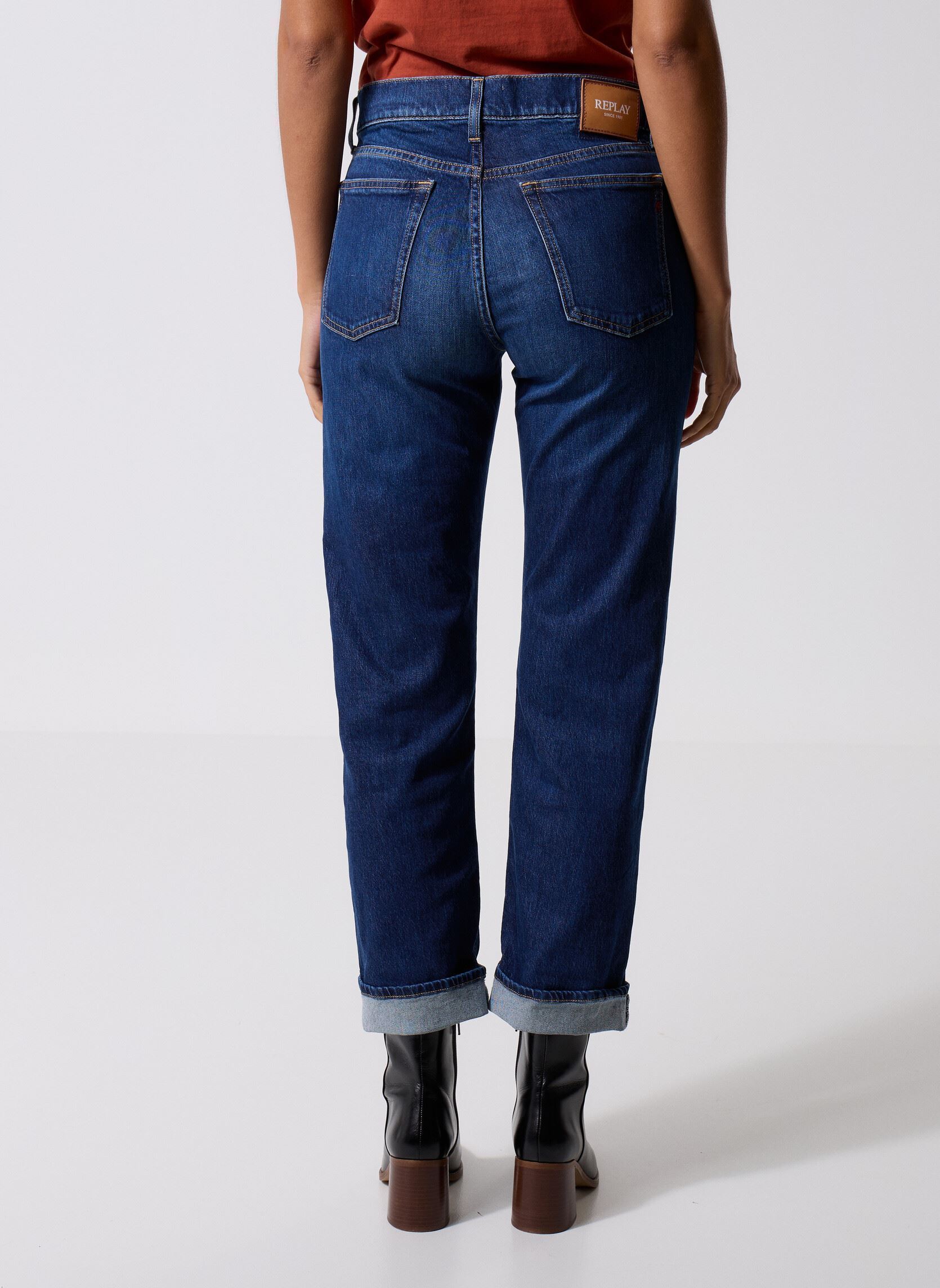 Jeans boyfriend Pantalon DENIM AUBRY COUPE RELAXED BOY femme bleu Replay Jeans boyfriend Pantalon DENIM AUBRY COUPE RELAXED BOY femme bleu DARK BLUE