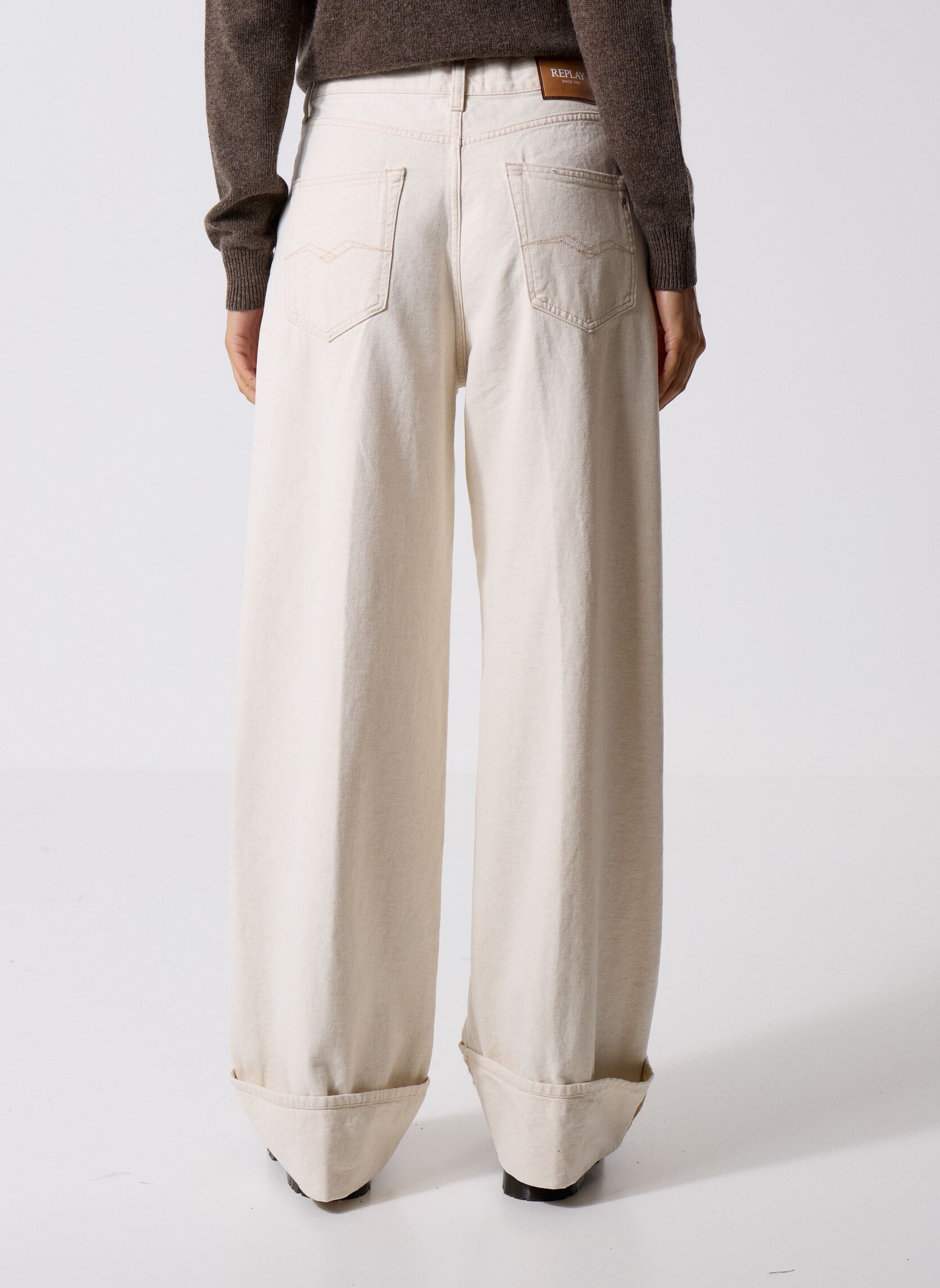 Vaqueros de corte recto Pantalon DENIM NALAJA COUPE WIDE LEG mujer blanco Replay Vaqueros de corte recto Pantalon DENIM NALAJA COUPE WIDE LEG mujer blanco ECRÙ
