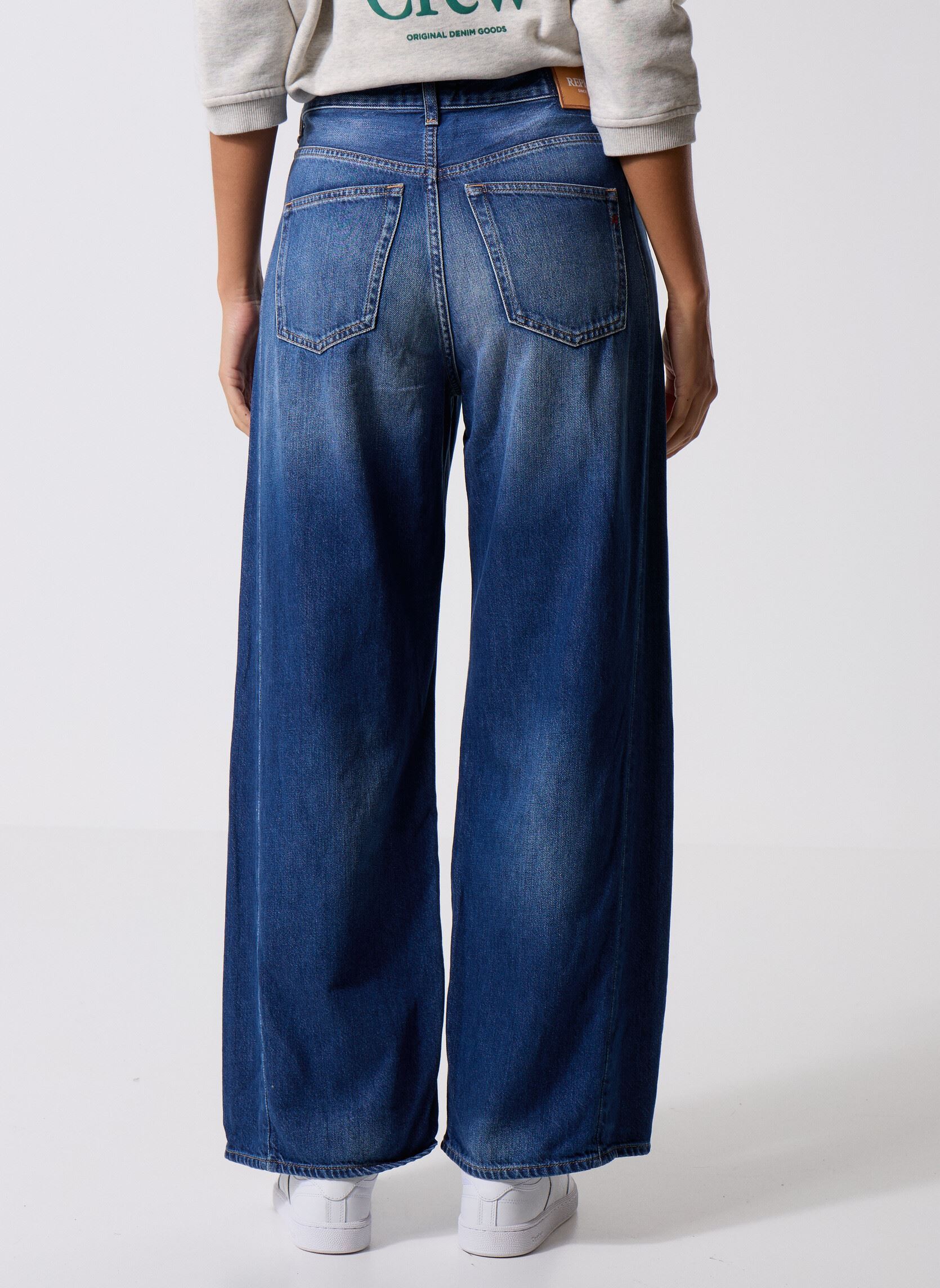 Wijde jeans / Flared Jeans Pantalon DENIM NARJA COUPE BAGGY dames blauw Replay Wijde jeans / Flared Jeans Pantalon DENIM NARJA COUPE BAGGY dames blauw MEDIUM BLUE