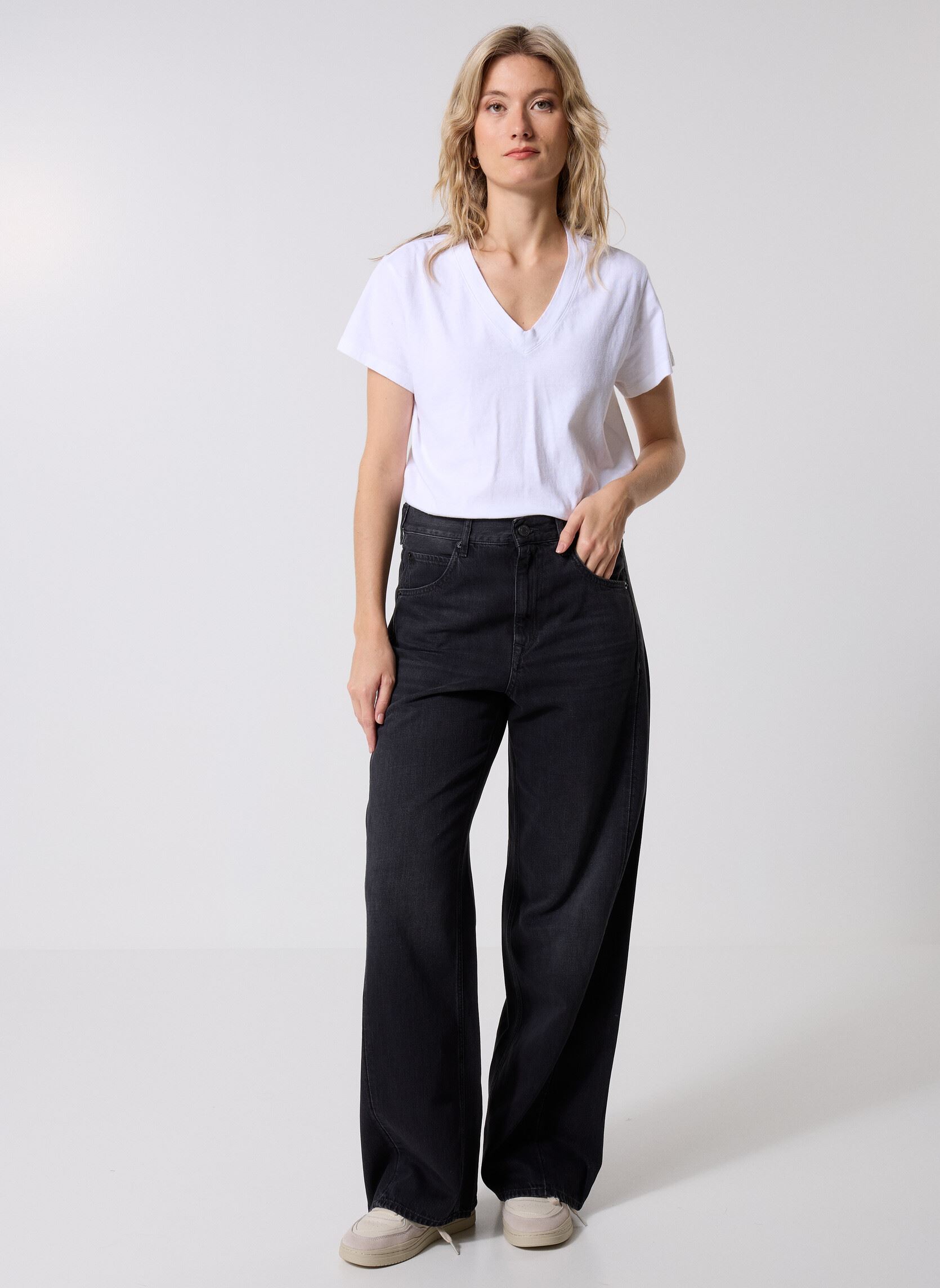 Wijde jeans / Flared Jeans Pantalon DENIM NARJA COUPE BAGGY dames zwart Replay Wijde jeans / Flared Jeans Pantalon DENIM NARJA COUPE BAGGY dames zwart BLACK