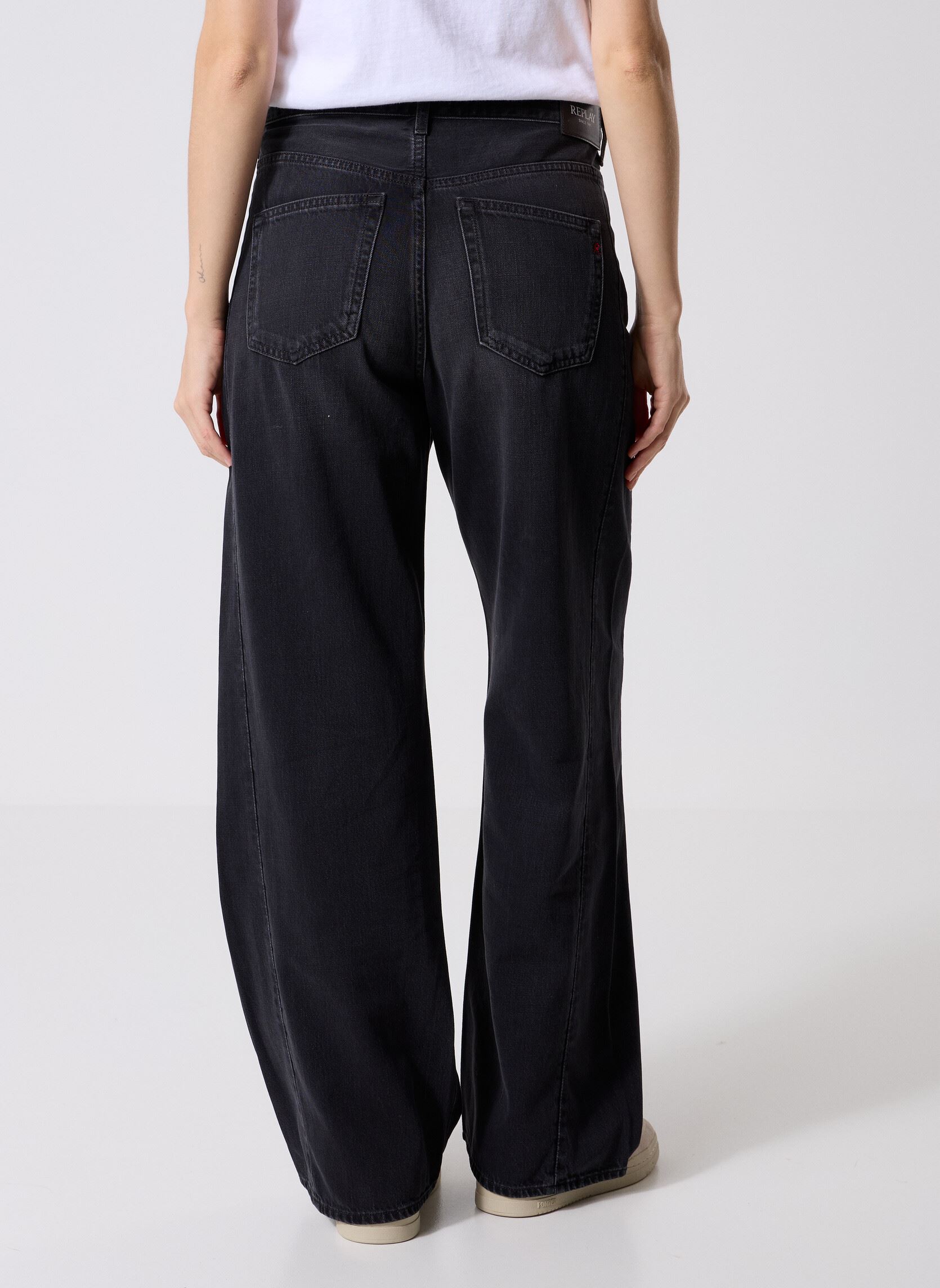 Wijde jeans / Flared Jeans Pantalon DENIM NARJA COUPE BAGGY dames zwart Replay Wijde jeans / Flared Jeans Pantalon DENIM NARJA COUPE BAGGY dames zwart BLACK