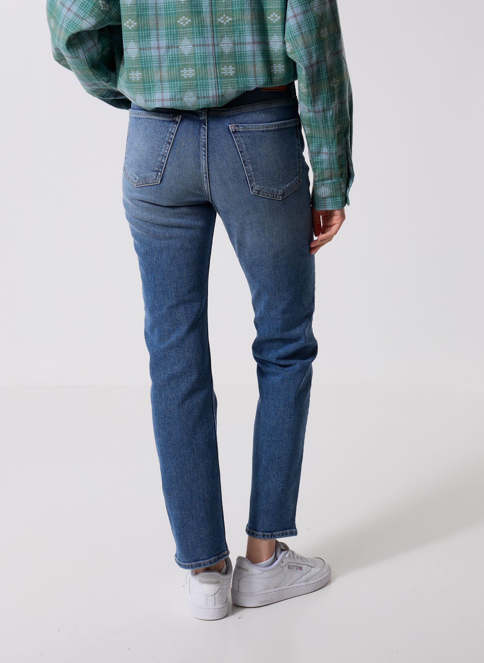 Rechte jeans / Straight Leg Jeans Pantalon DENIM MAIJKE COUPE STRAIGHT HIG dames blauw Replay Rechte jeans / Straight Leg Jeans Pantalon DENIM MAIJKE COUPE STRAIGHT HIG dames blauw MEDIUM BLUE