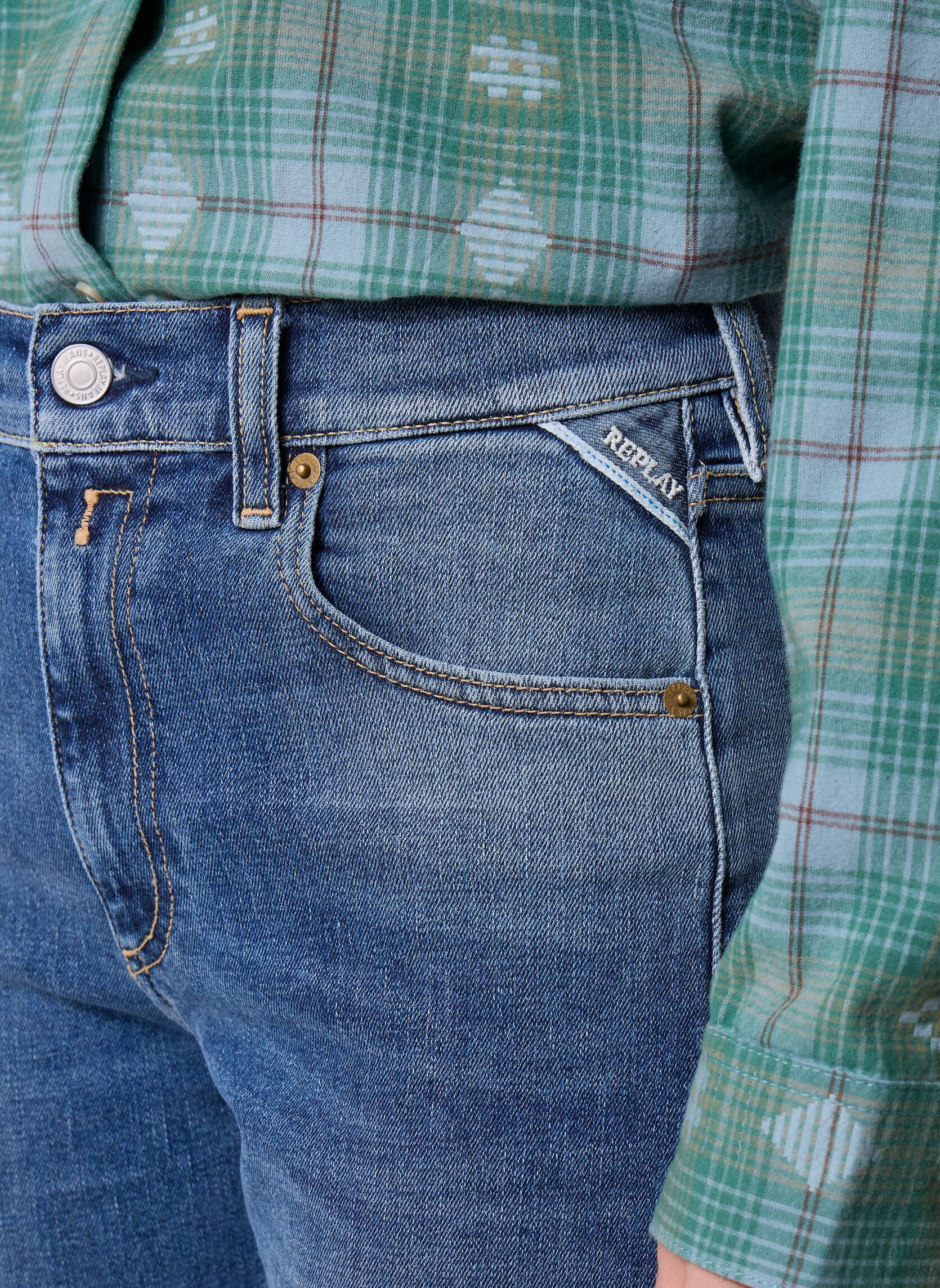 Rechte jeans / Straight Leg Jeans Pantalon DENIM MAIJKE COUPE STRAIGHT HIG dames blauw Replay Rechte jeans / Straight Leg Jeans Pantalon DENIM MAIJKE COUPE STRAIGHT HIG dames blauw MEDIUM BLUE