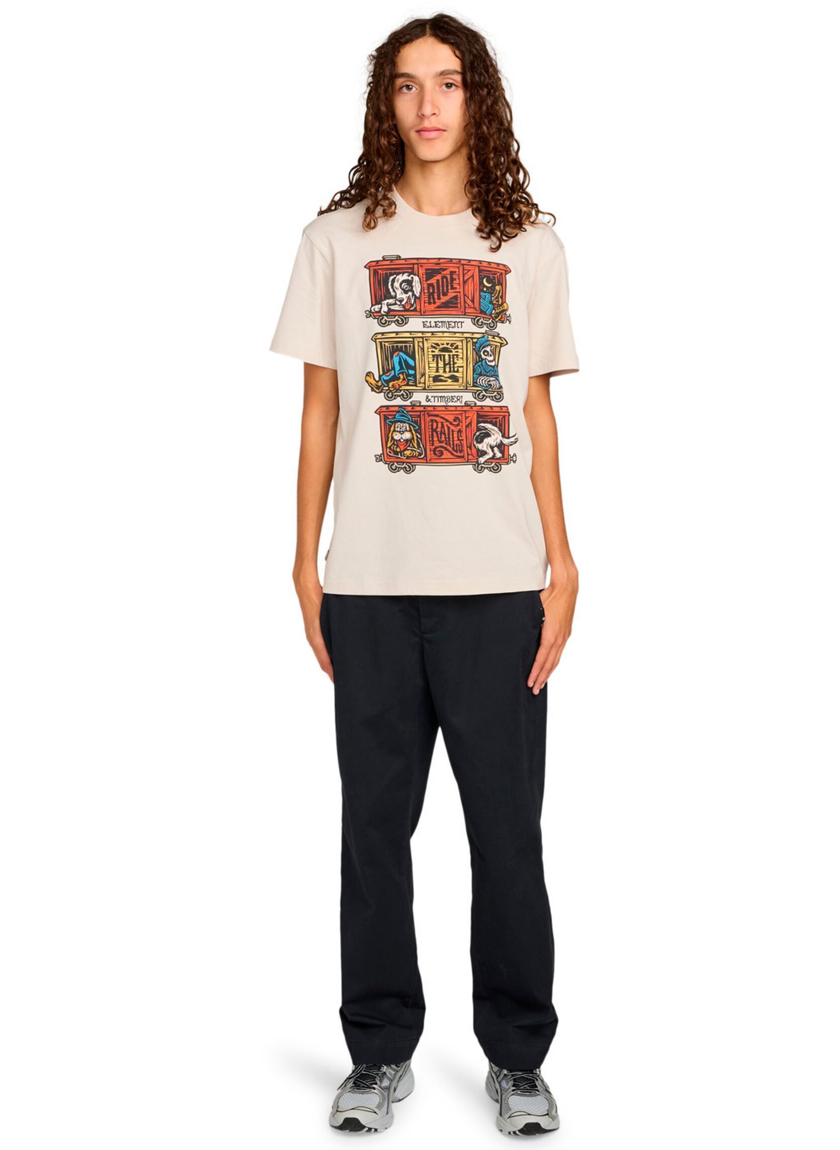 Tee-shirts manches courtes Timber Boxcar Ss homme beige Element Tee-shirts manches courtes Timber Boxcar Ss homme beige OAT MILK