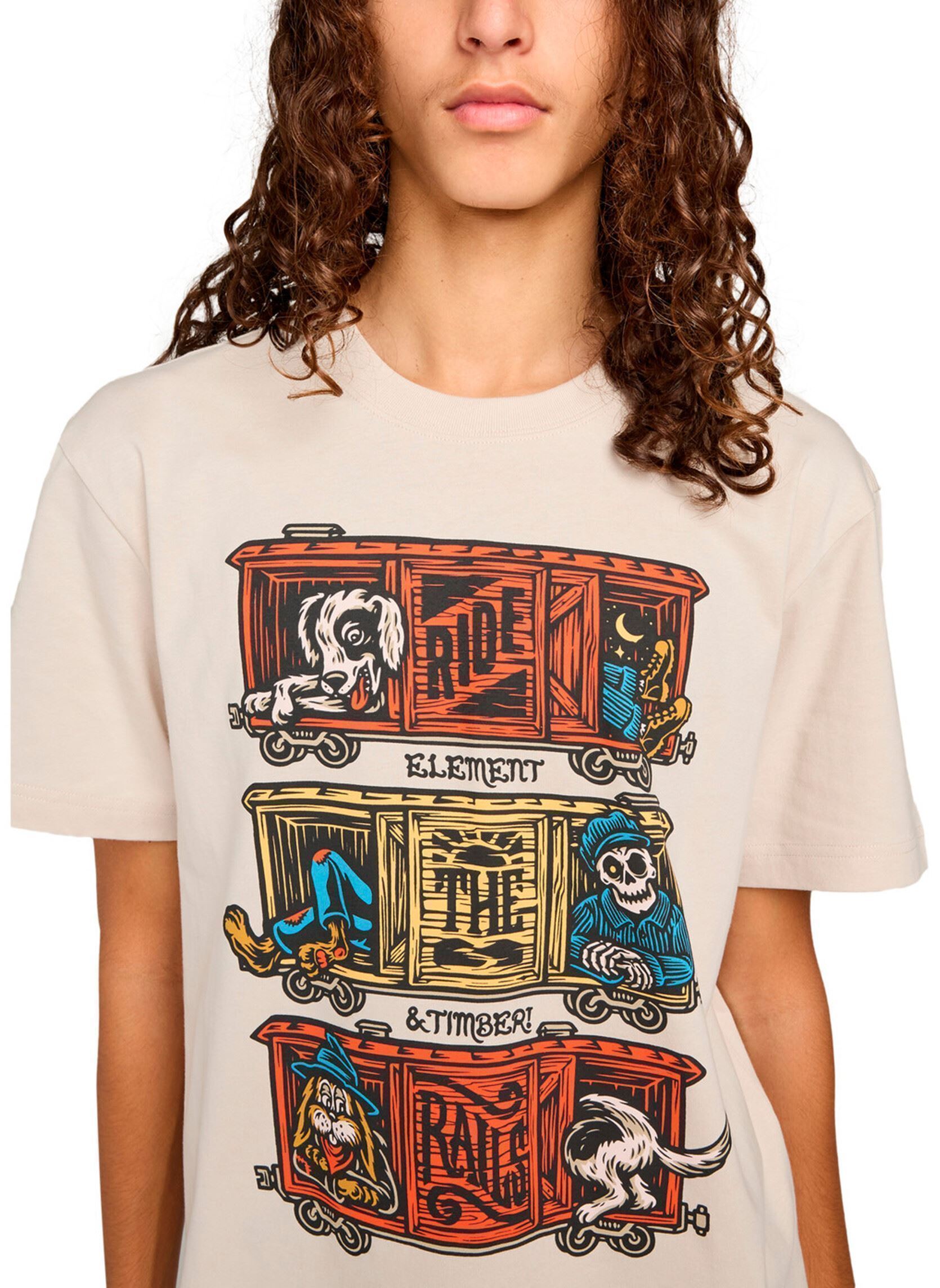Tee-shirts manches courtes Timber Boxcar Ss homme beige Element Tee-shirts manches courtes Timber Boxcar Ss homme beige OAT MILK