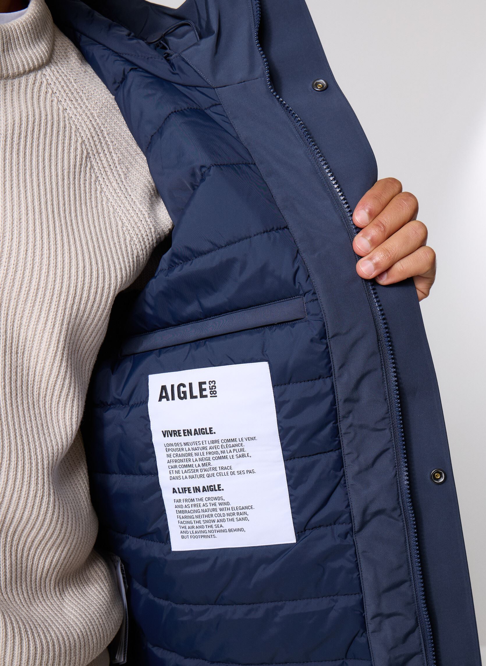 Parkas Parka Mi-Longue MTD® Avec Capuches herren blau Aigle Parkas Parka Mi-Longue MTD® Avec Capuches herren blau Empire
