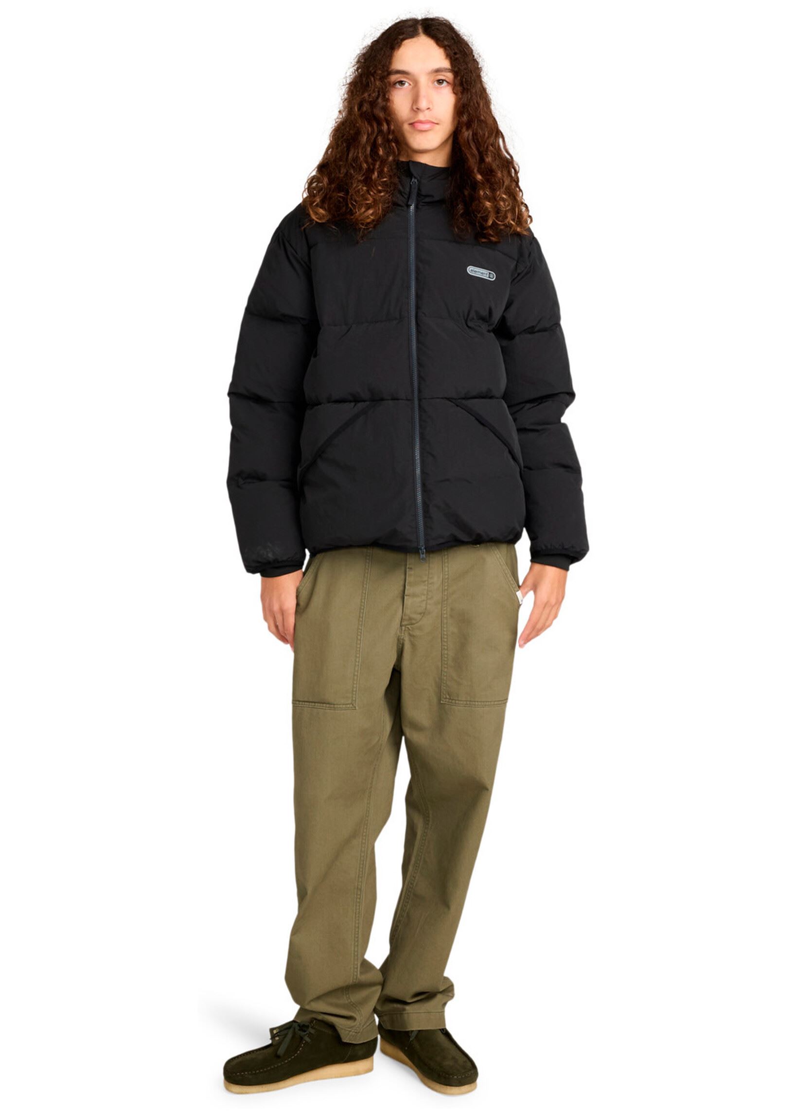 Gewatteerde jassen Hooded Puffer heren zwart Element Gewatteerde jassen Hooded Puffer heren zwart FLINT BLACK