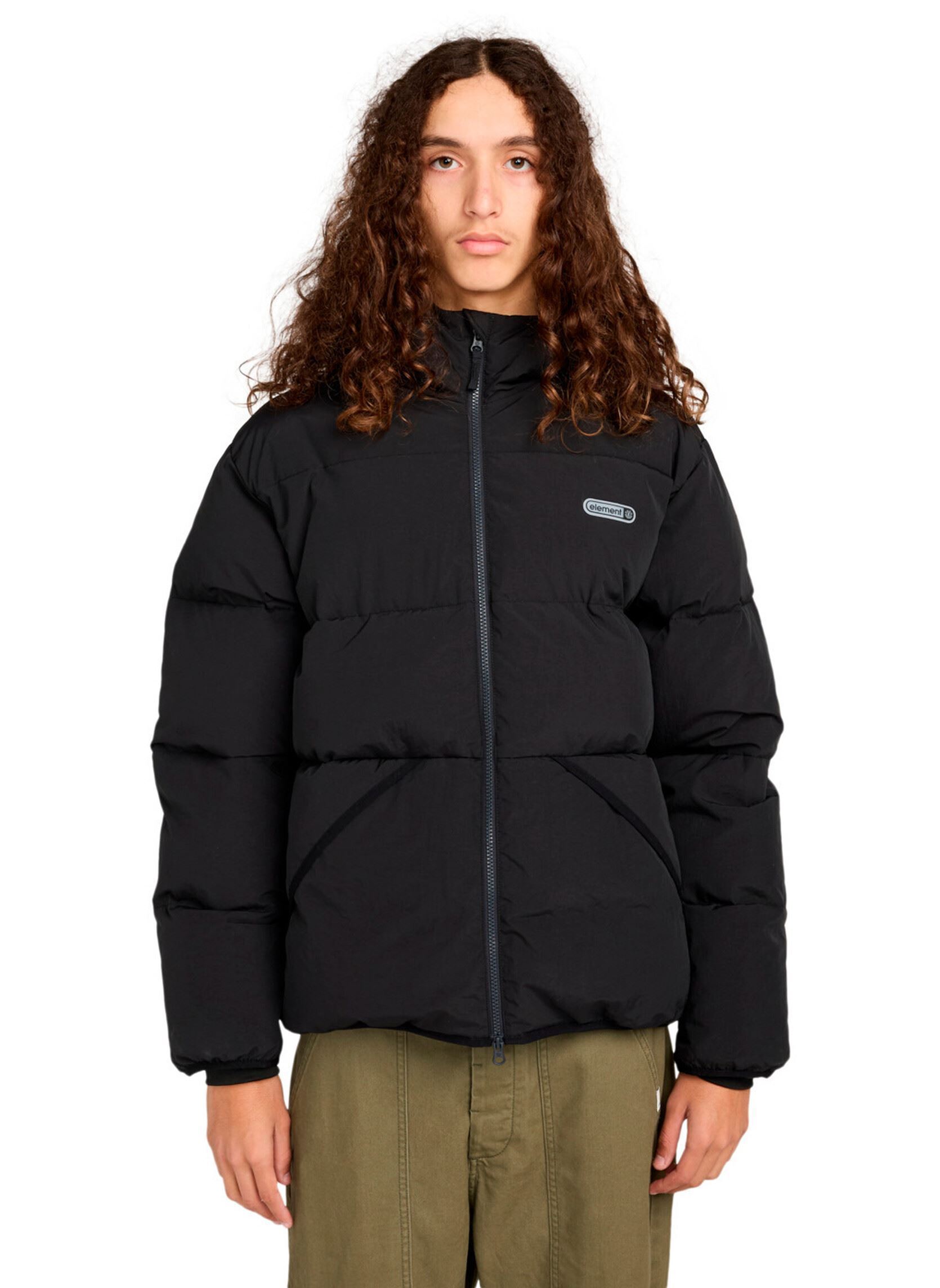 Gewatteerde jassen Hooded Puffer heren zwart Element Gewatteerde jassen Hooded Puffer heren zwart FLINT BLACK