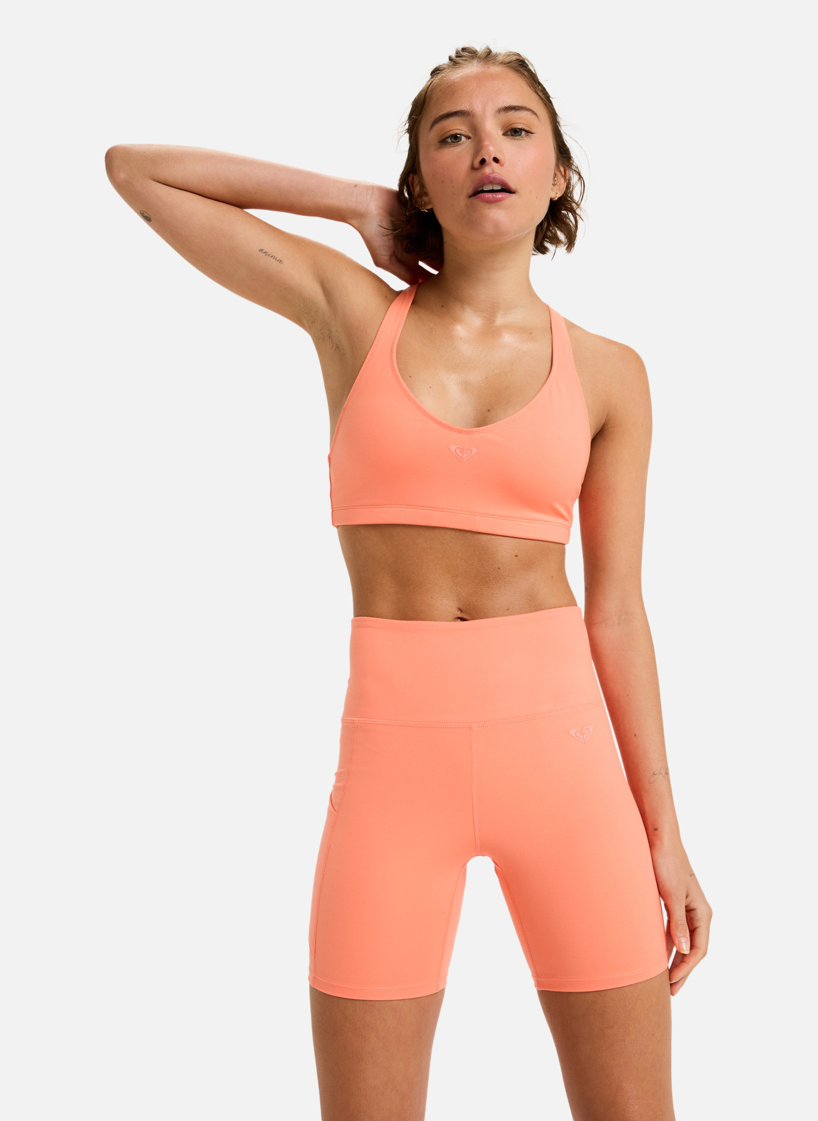 Shorts Heart Into It Biker femme orange Roxy Shorts Heart Into It Biker femme orange Orange