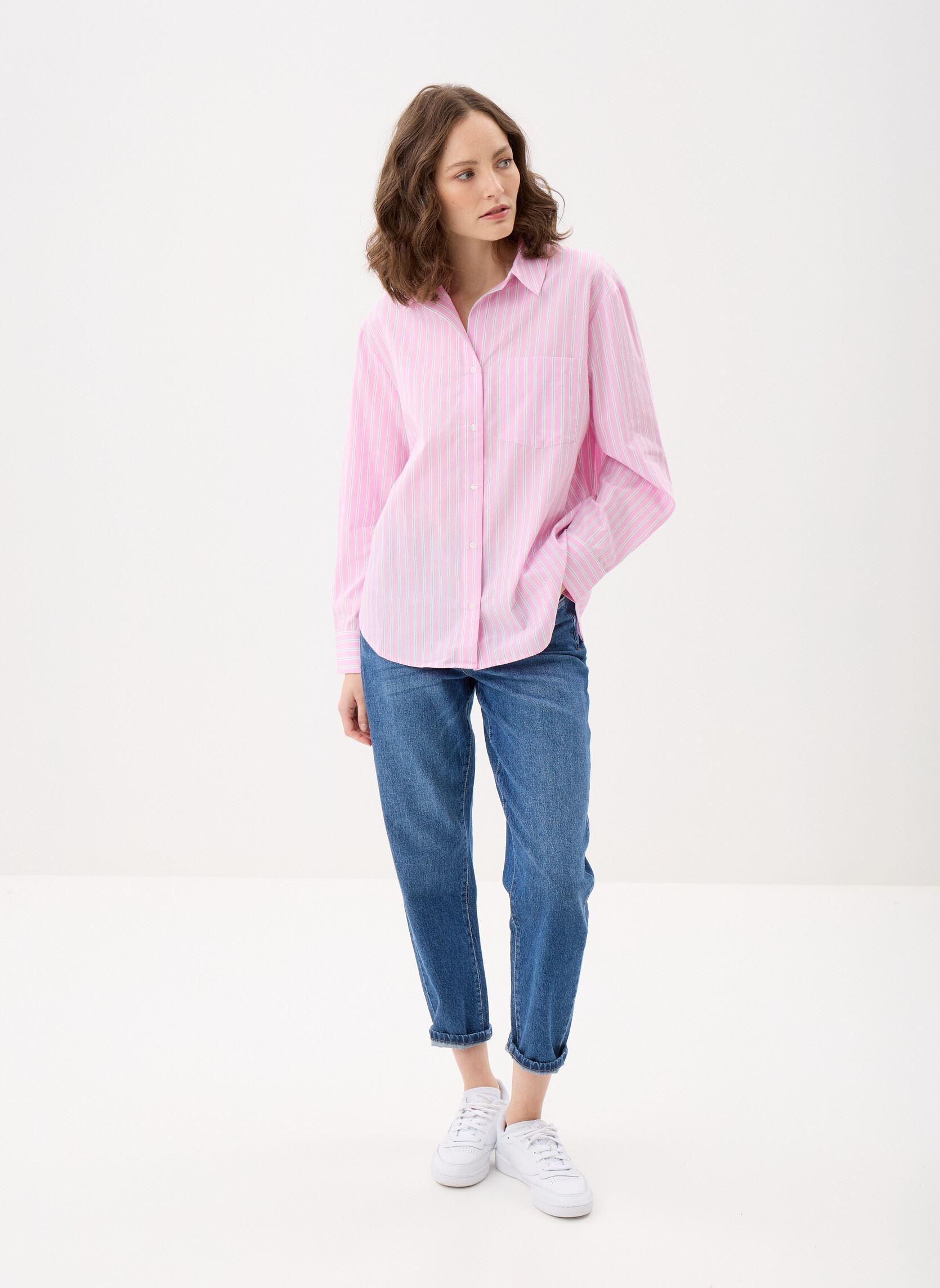 Langarm-Hemden CHESTRIPE damen rosa MADE BY Langarm-Hemden CHESTRIPE damen rosa IMP_RAYURE ROSE
