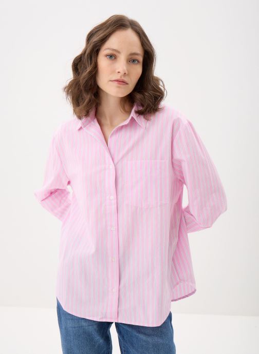 MADE BY Lange mouw overhemden CHESTRIPE dames roze
