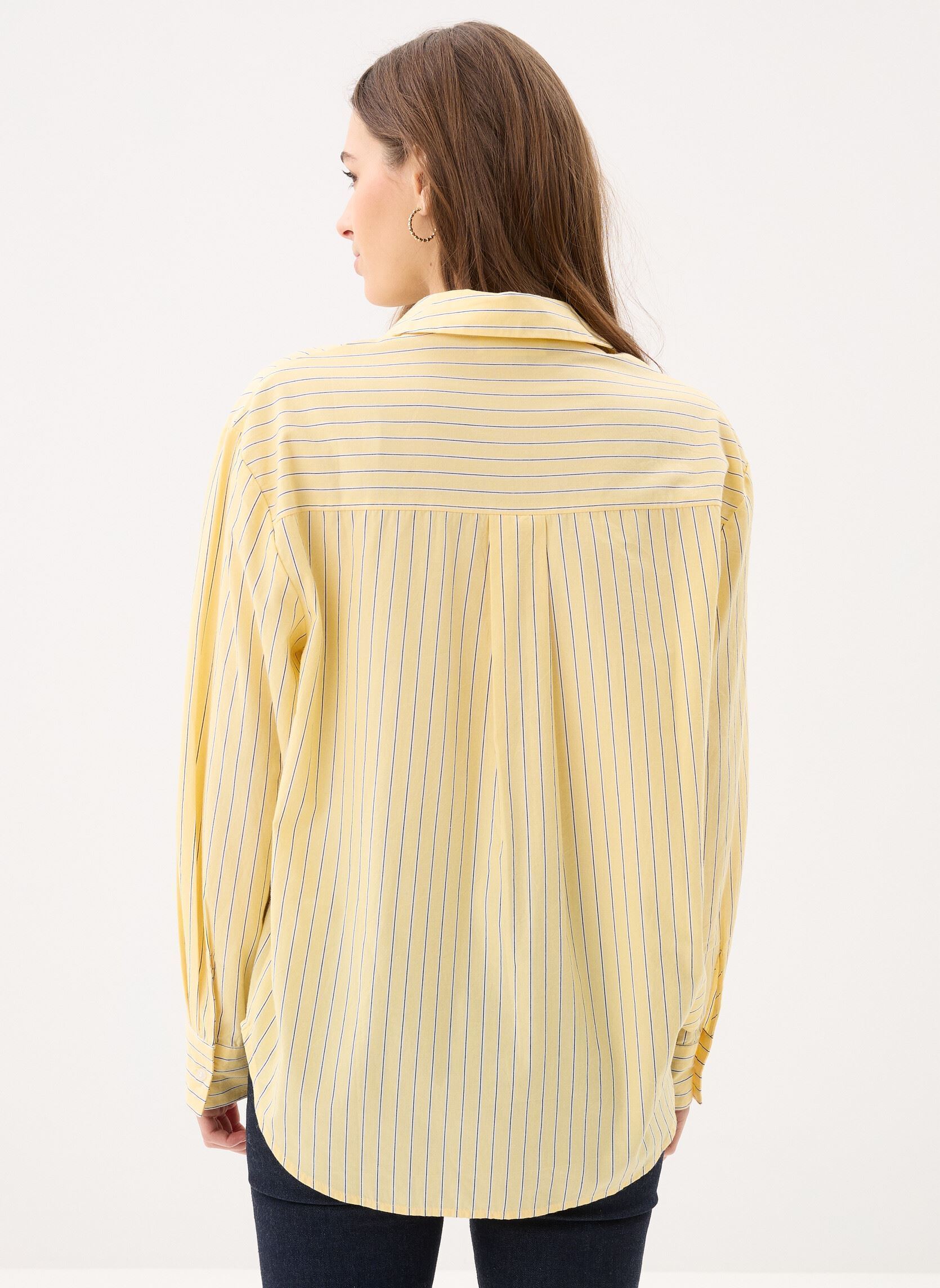 Langarm-Hemden CHESTRIPE damen gelb MADE BY Langarm-Hemden CHESTRIPE damen gelb IMP_RAYURE JAUNE