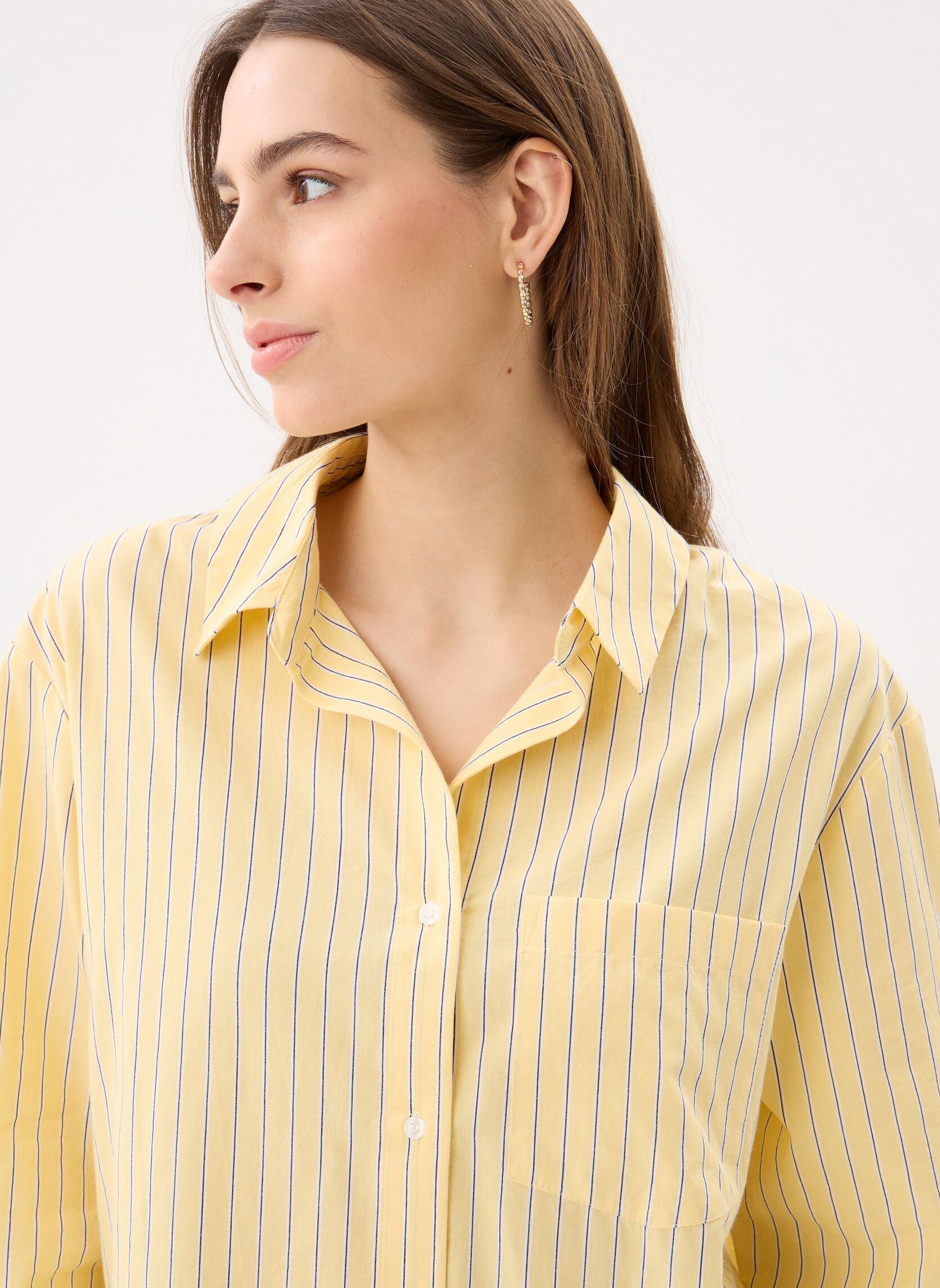Langarm-Hemden CHESTRIPE damen gelb MADE BY Langarm-Hemden CHESTRIPE damen gelb IMP_RAYURE JAUNE