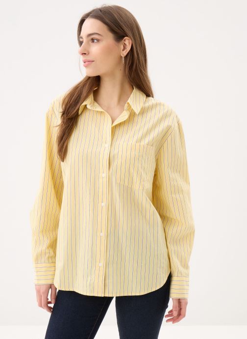 MADE BY Lange mouw overhemden CHESTRIPE dames geel
