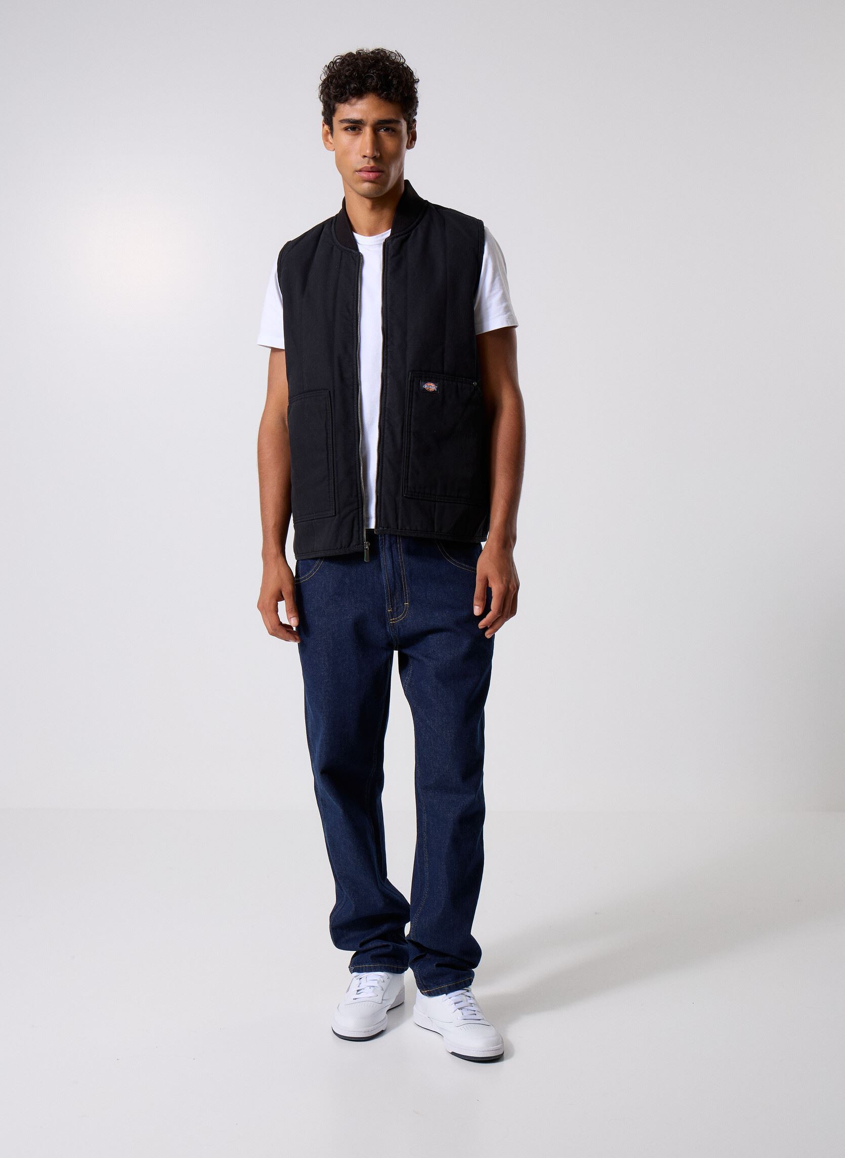 Vestes Quilted Canvas Vest homme noir Dickies Vestes Quilted Canvas Vest homme noir BLACK
