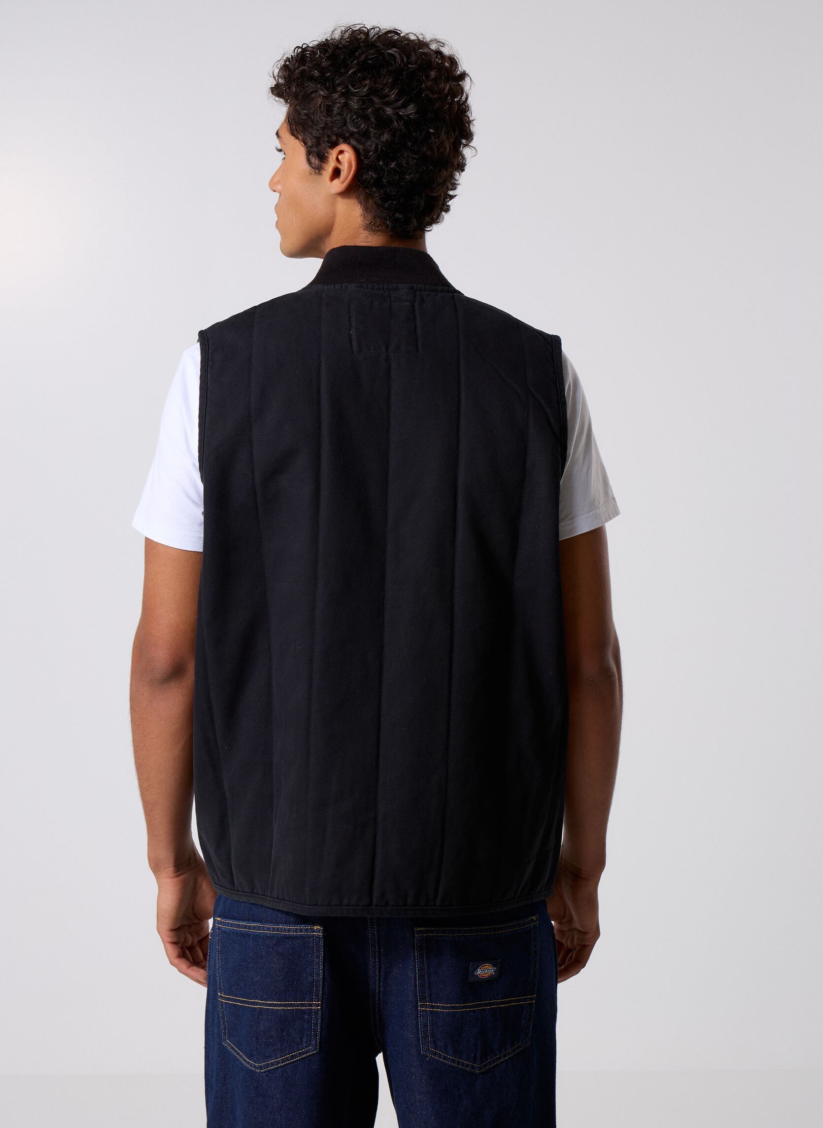Vestes Quilted Canvas Vest homme noir Dickies Vestes Quilted Canvas Vest homme noir BLACK