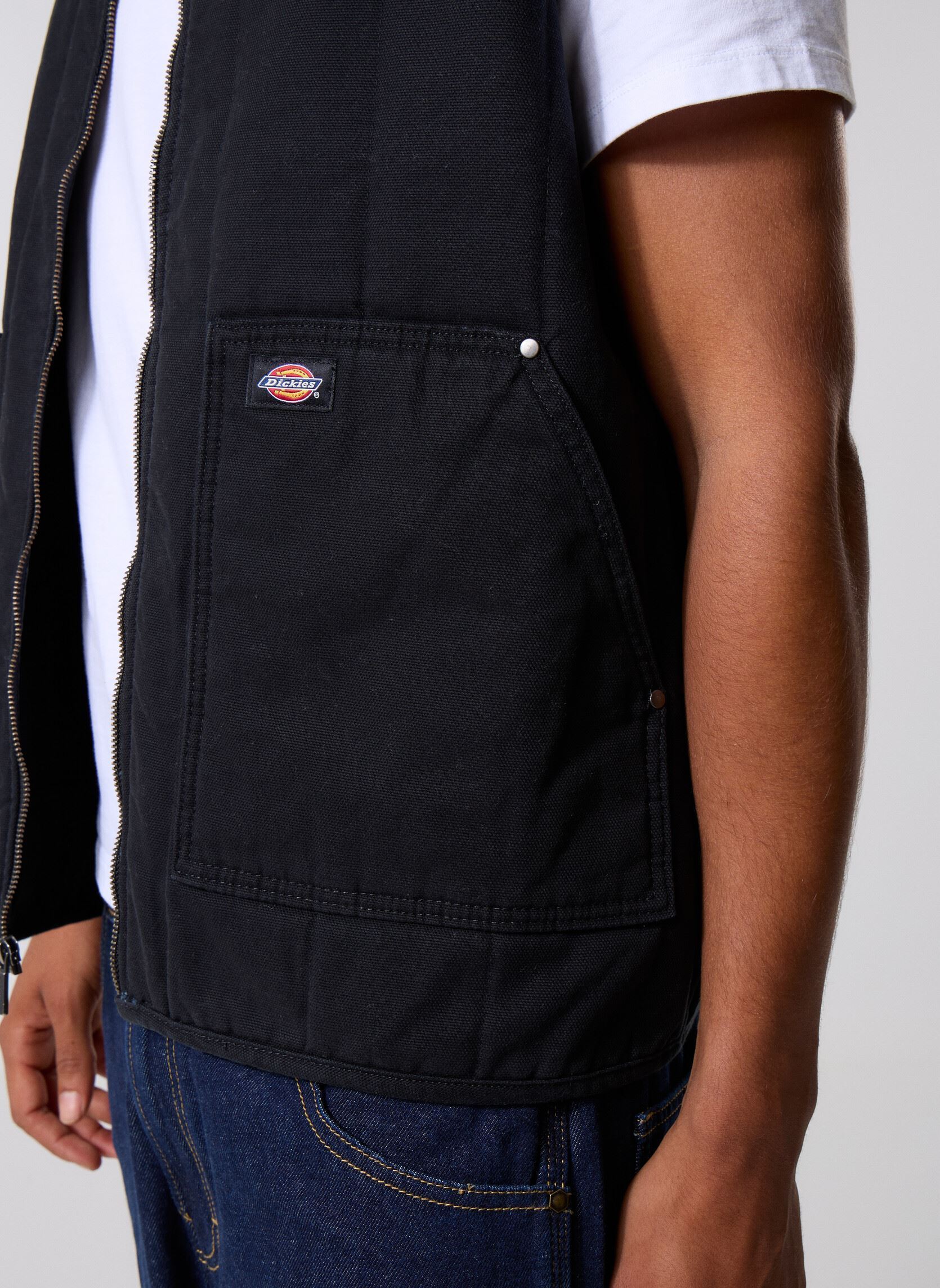 Vestes Quilted Canvas Vest homme noir Dickies Vestes Quilted Canvas Vest homme noir BLACK