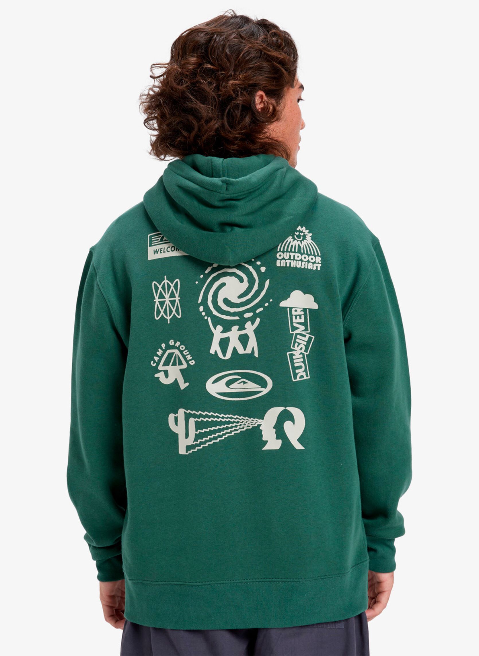 Kapuzenpullover Salt Water Graphic Hoodie herren grün Quiksilver Kapuzenpullover Salt Water Graphic Hoodie herren grün Trekking Green
