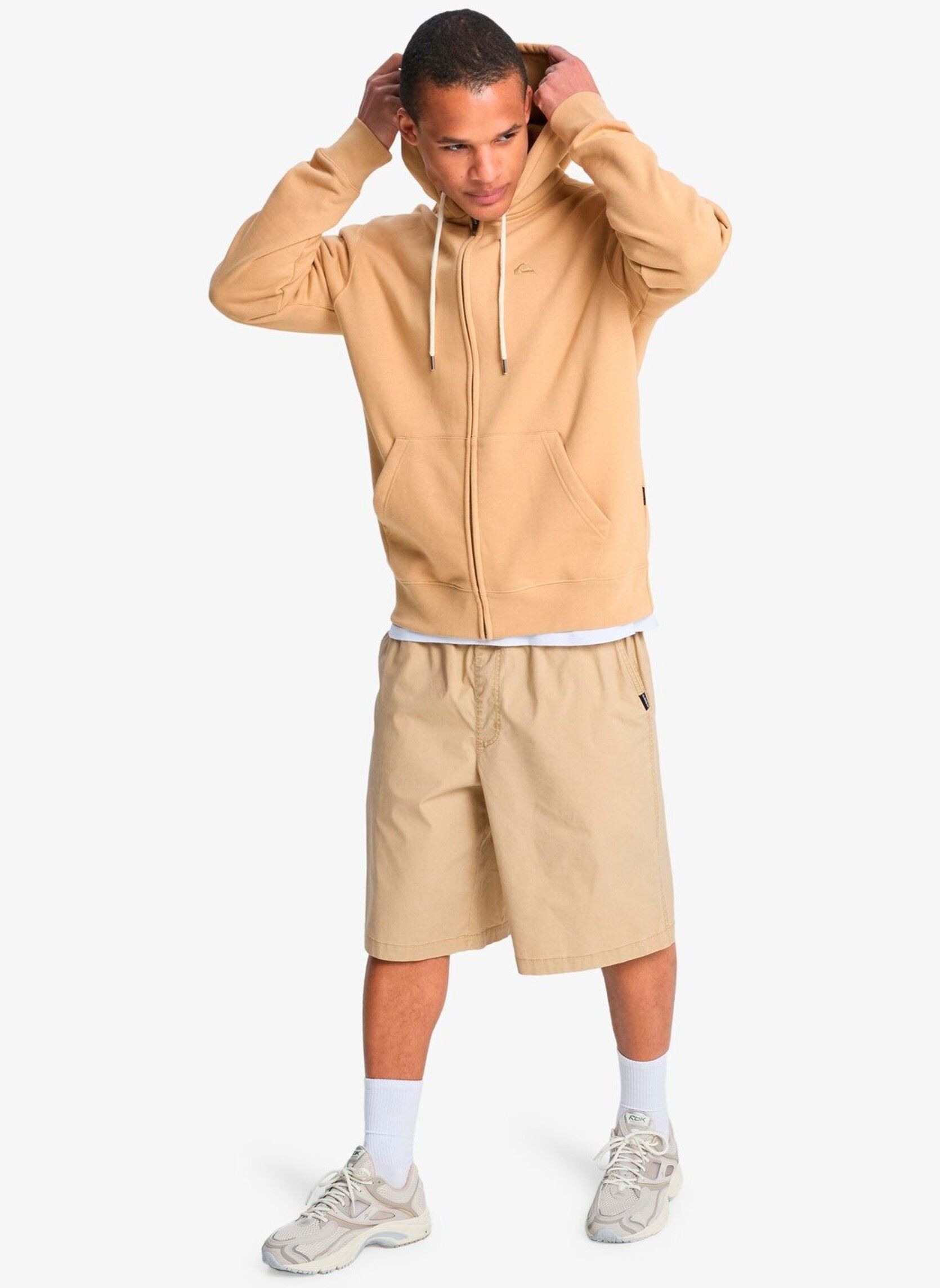 Sweaters met rits Salt Water Zip Hoodie heren beige Quiksilver Sweaters met rits Salt Water Zip Hoodie heren beige khaki