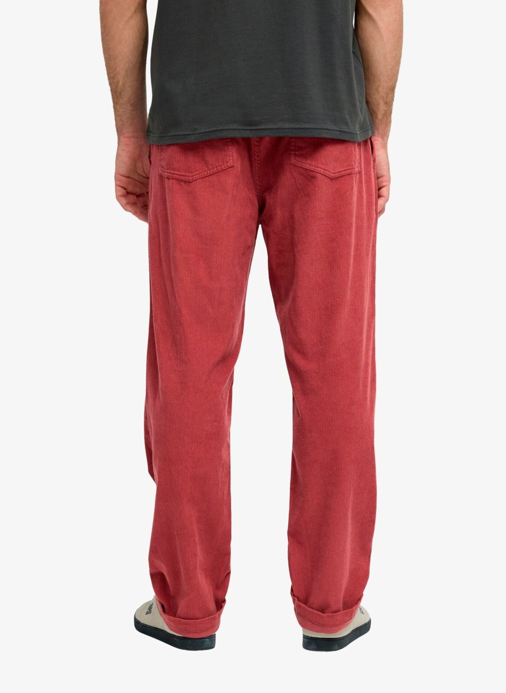 Pantalons droits Taxer Regular Cord Pant homme rouge Quiksilver Pantalons droits Taxer Regular Cord Pant homme rouge BURNT RUSSET