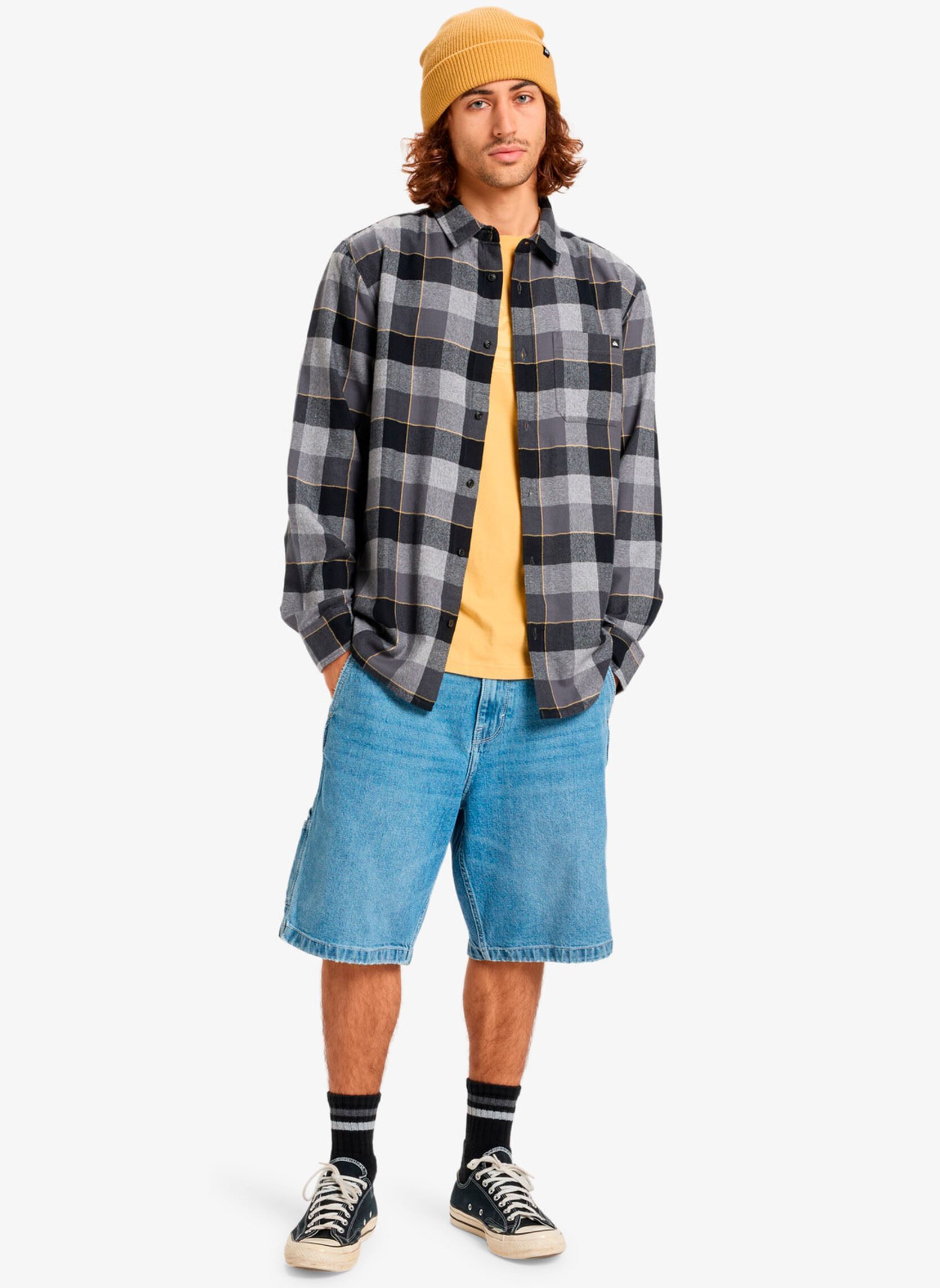 Camicie Motherfly Plaid Ls Shirt uomo grigio Quiksilver Camicie Motherfly Plaid Ls Shirt uomo grigio IRON GATE MOTHERFLY CHECK