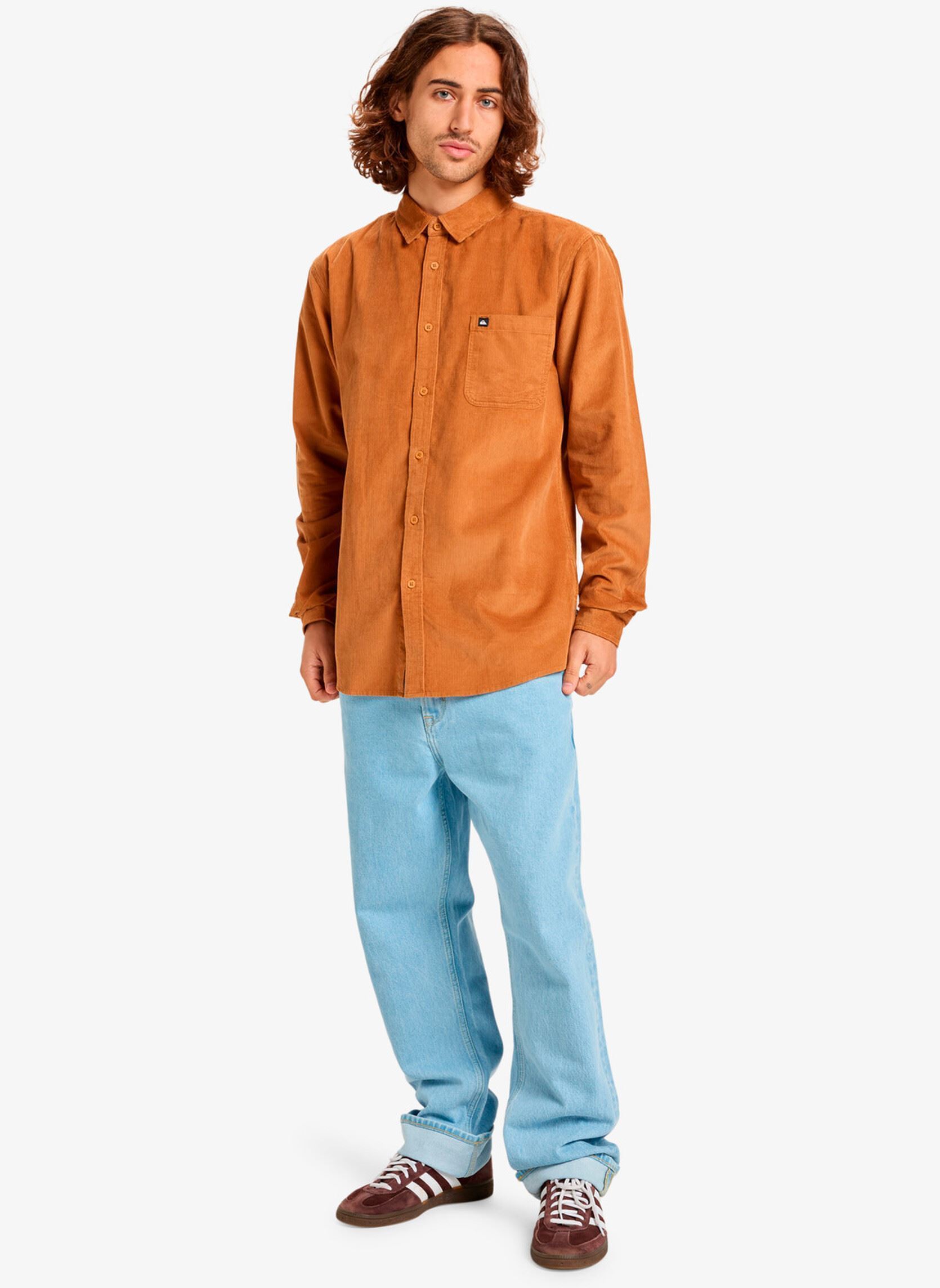 Hemden Smoke Trail Cord heren bruin Quiksilver Hemden Smoke Trail Cord heren bruin Almond