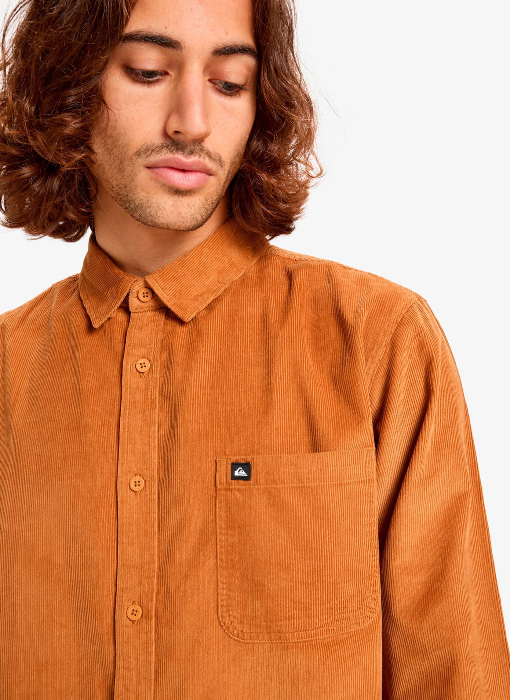 Hemden Smoke Trail Cord heren bruin Quiksilver Hemden Smoke Trail Cord heren bruin Almond