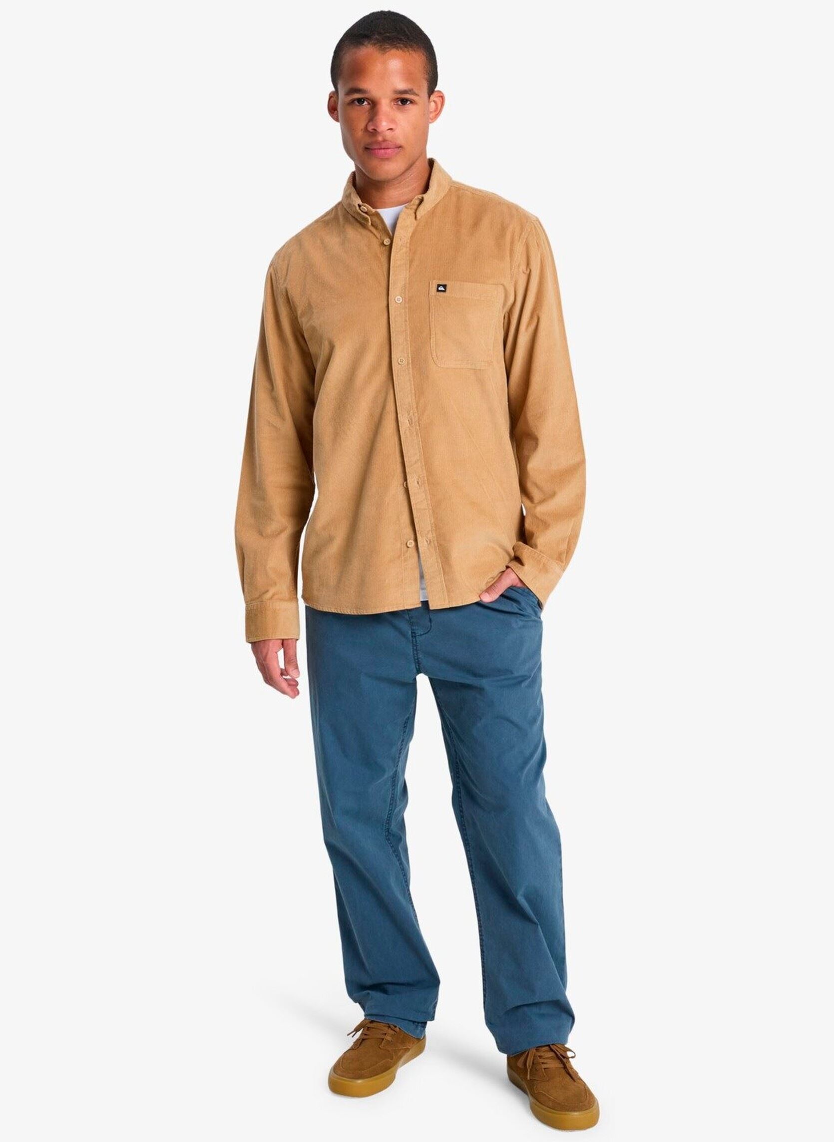 Chemises Smoke Trail Cord homme beige Quiksilver Chemises Smoke Trail Cord homme beige khaki