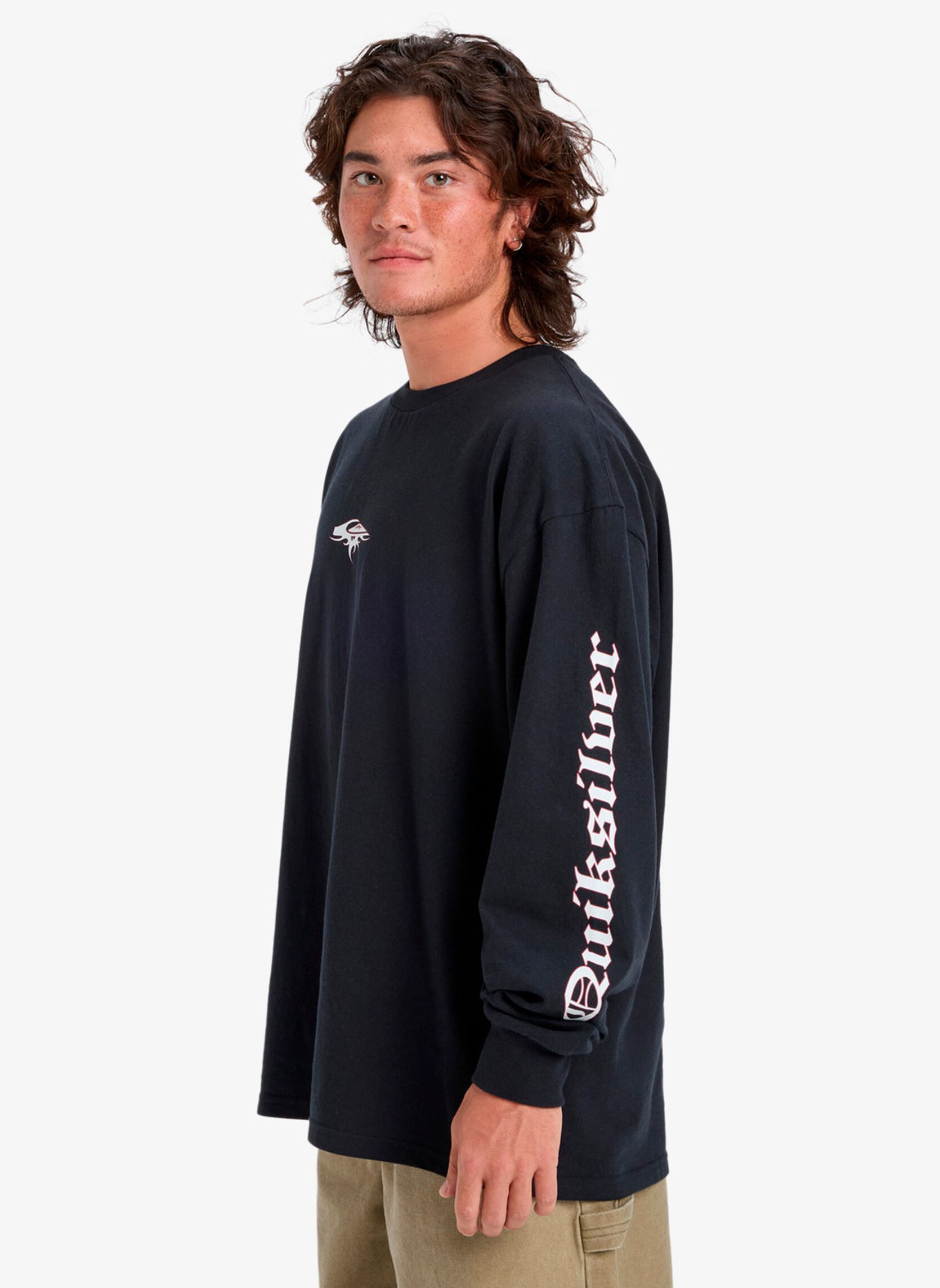 Tee-shirts manches longues Mercury Old English Ls homme noir Quiksilver Tee-shirts manches longues Mercury Old English Ls homme noir Black