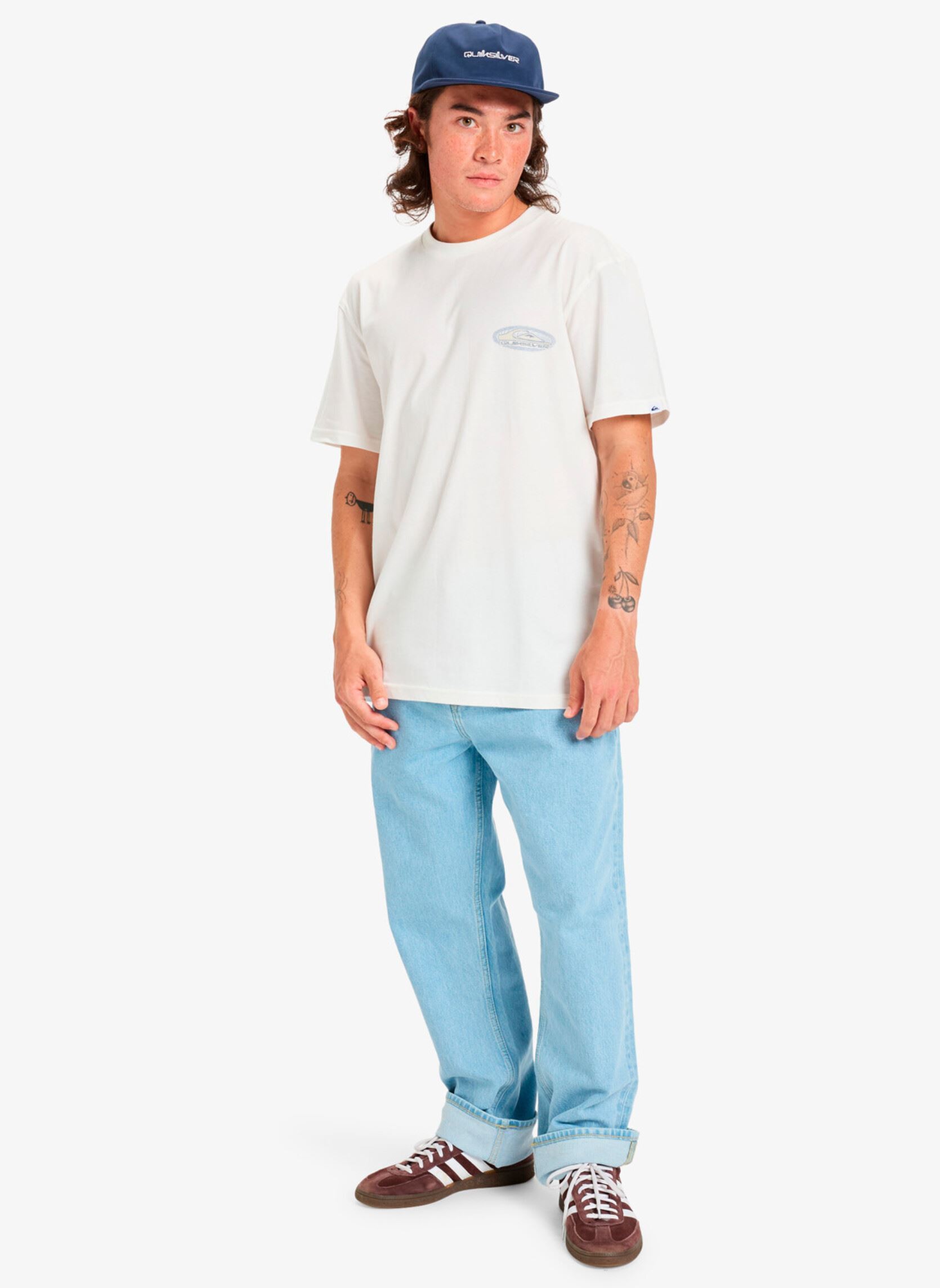 Kurzarm-T-Shirts Evo Border Lines Ss herren weiß Quiksilver Kurzarm-T-Shirts Evo Border Lines Ss herren weiß Snow white