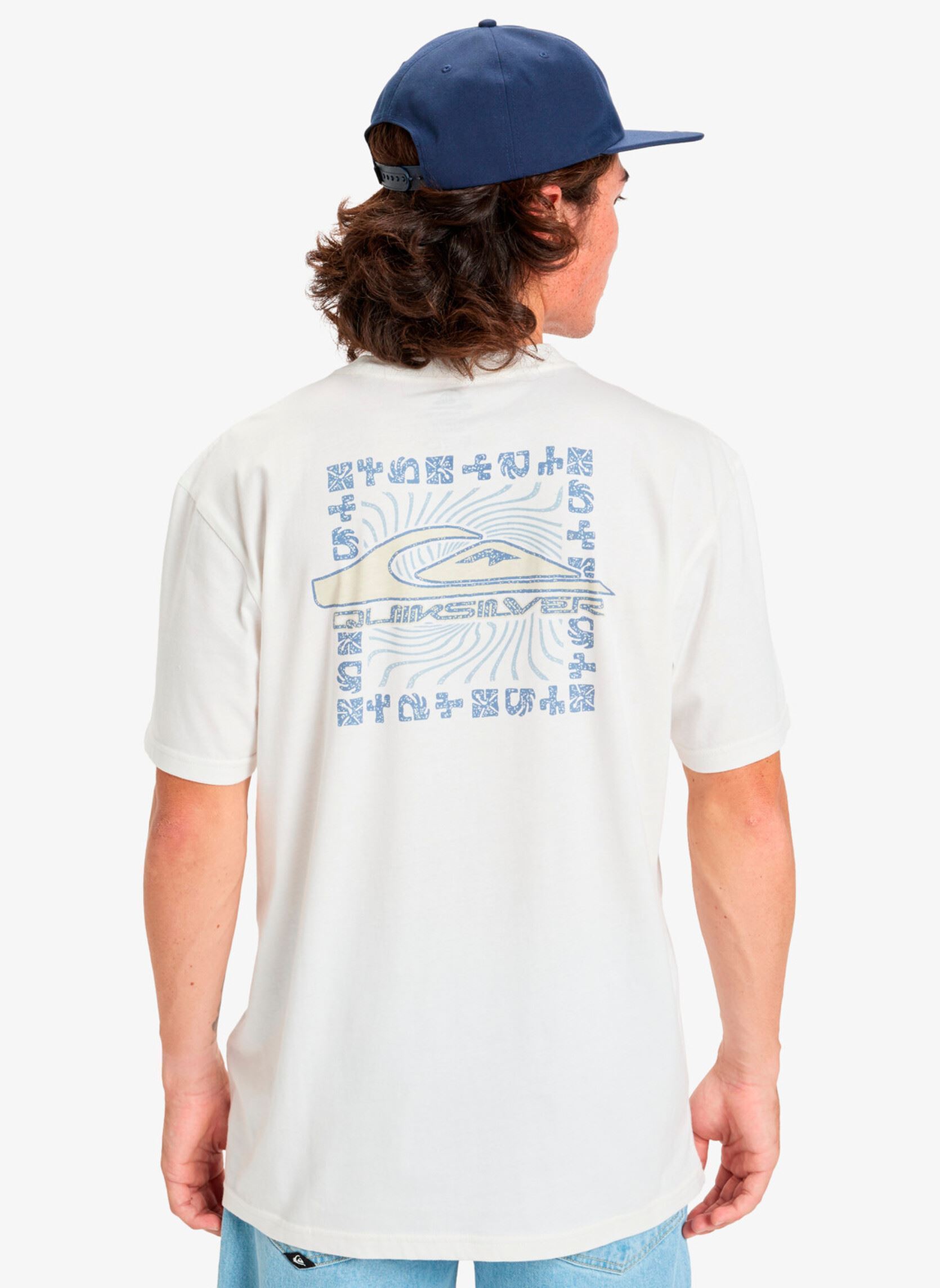 Kurzarm-T-Shirts Evo Border Lines Ss herren weiß Quiksilver Kurzarm-T-Shirts Evo Border Lines Ss herren weiß Snow white