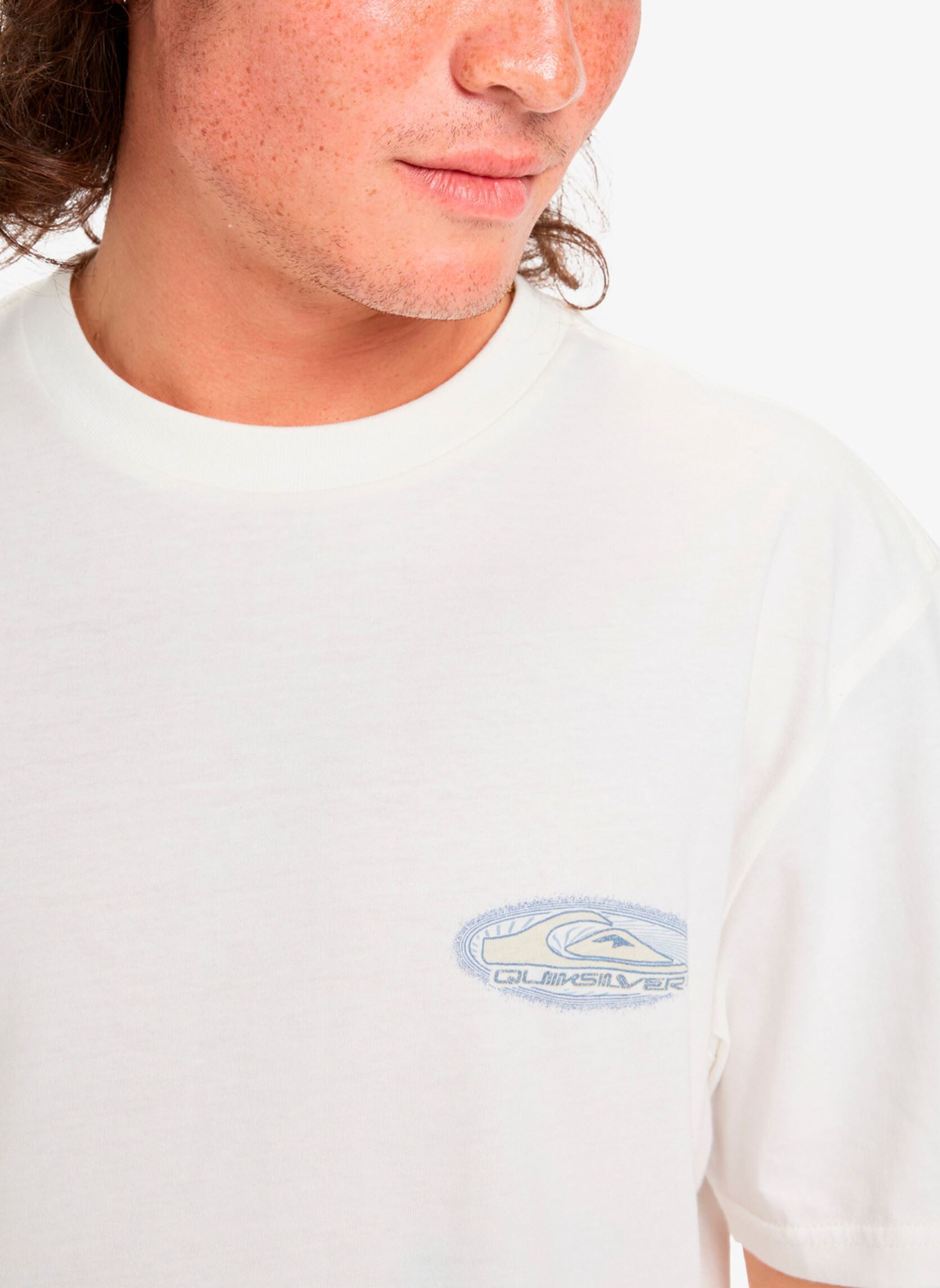 Kurzarm-T-Shirts Evo Border Lines Ss herren weiß Quiksilver Kurzarm-T-Shirts Evo Border Lines Ss herren weiß Snow white