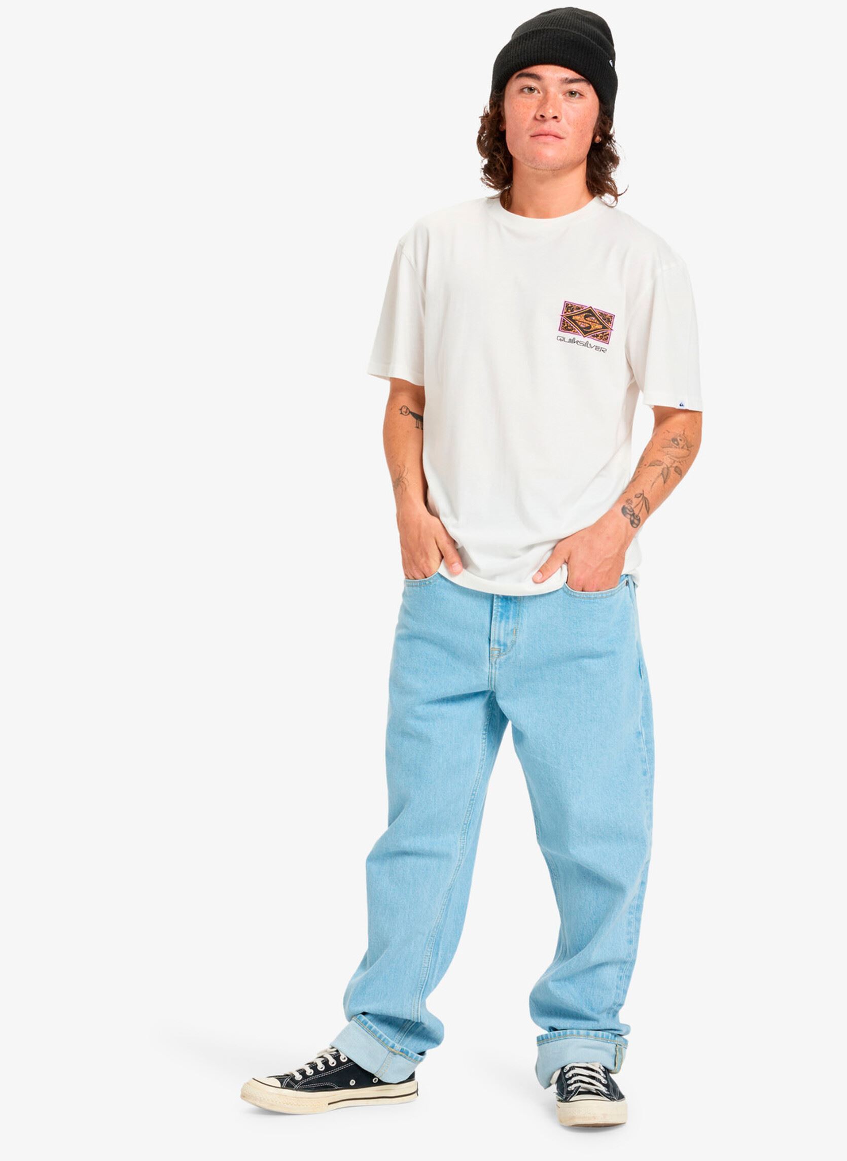 Tee-shirts manches courtes Evo Youth Crisis Ss homme blanc Quiksilver Tee-shirts manches courtes Evo Youth Crisis Ss homme blanc Snow white
