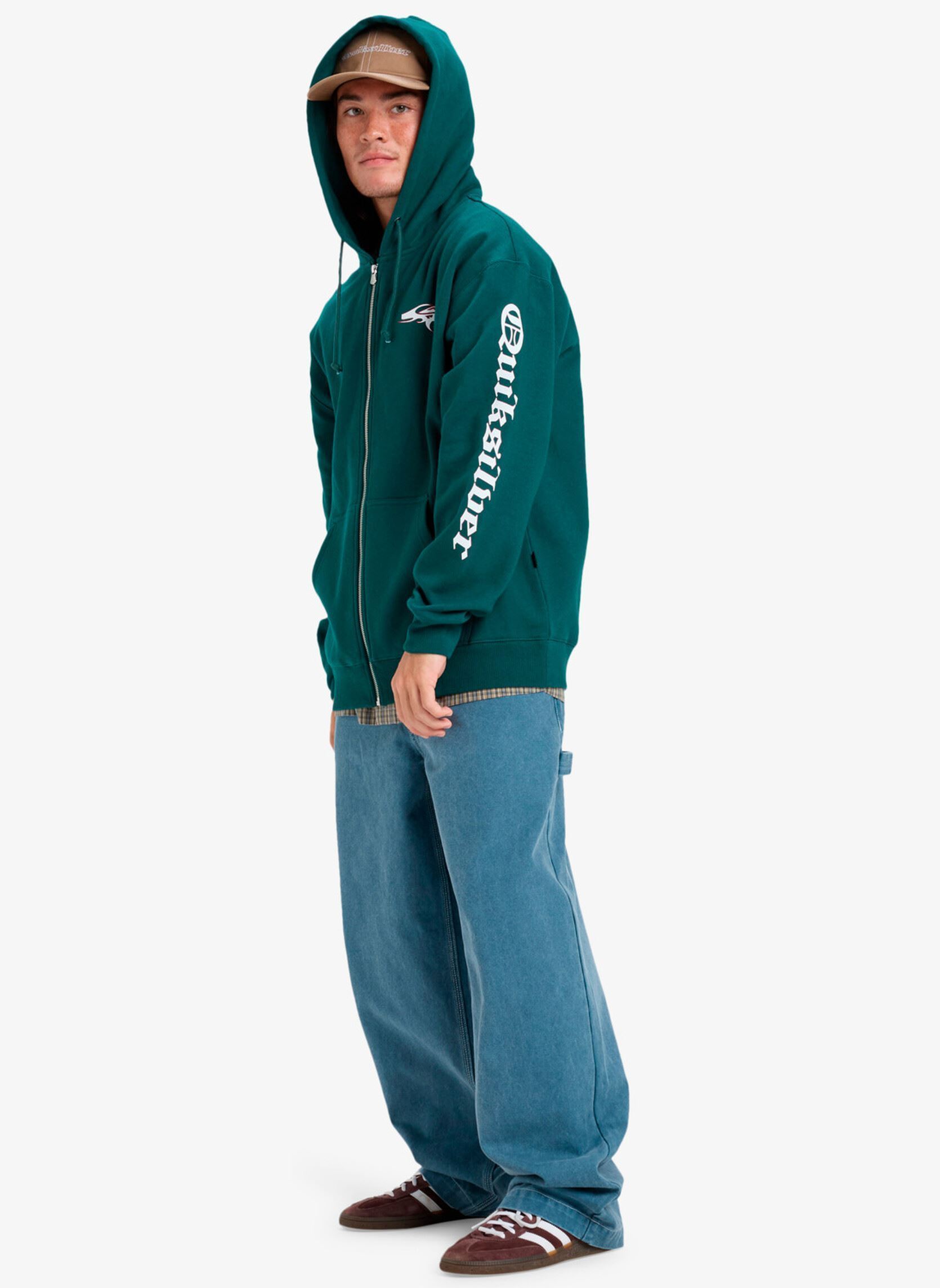 Sweaters met rits Old English Zip Through Hood heren groen Quiksilver Sweaters met rits Old English Zip Through Hood heren groen BOTANICAL GARDEN
