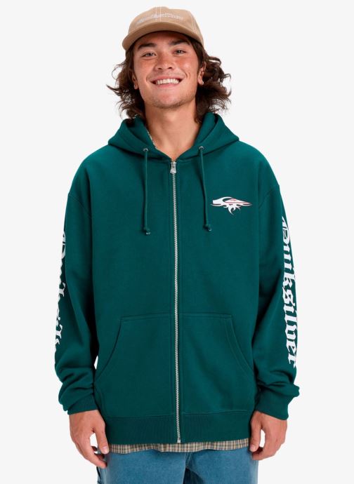 Quiksilver Sweats zippés Old English Zip Through Hood homme vert